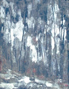 Winter Woods 3, Abstract Oil Painting