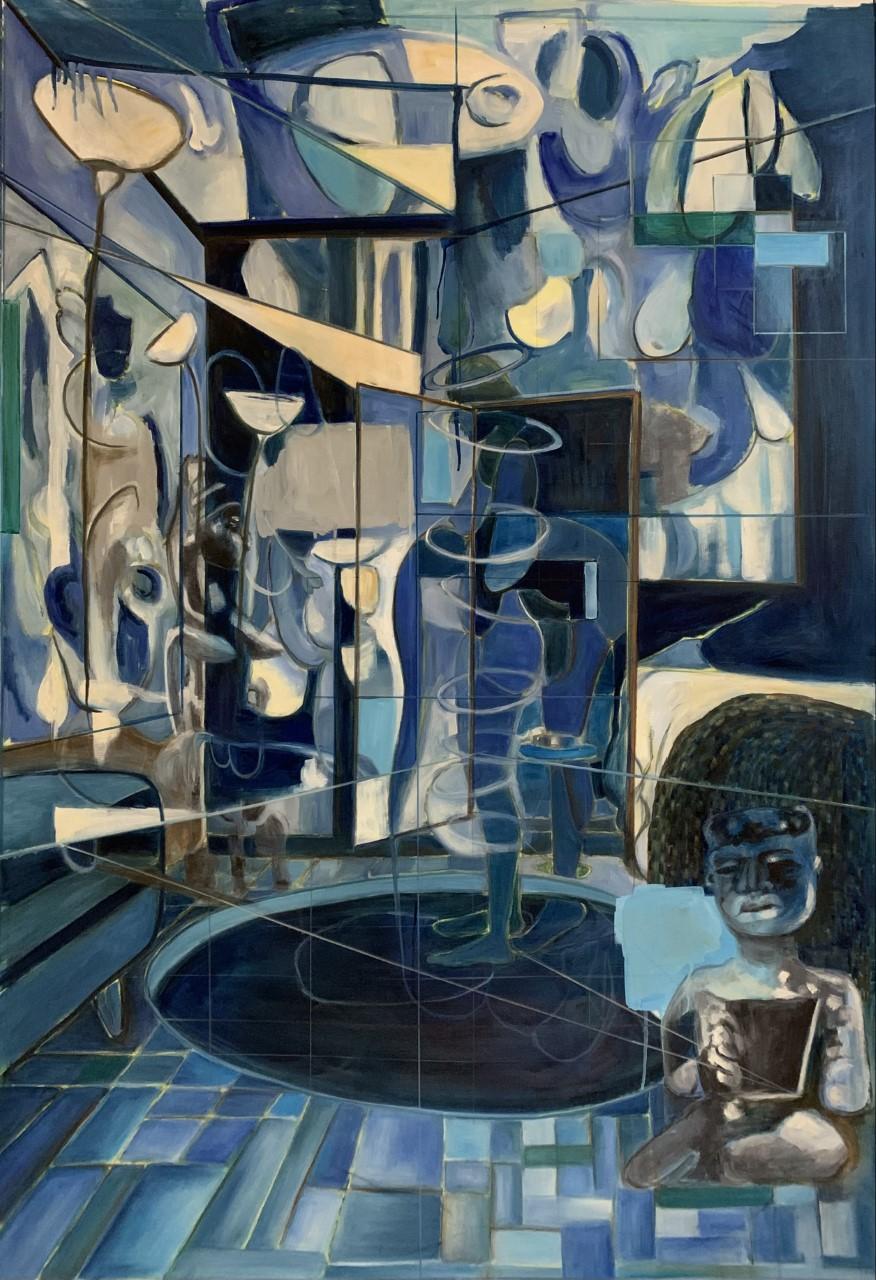 Valerie Campos Abstract Painting - Blue Bedroom