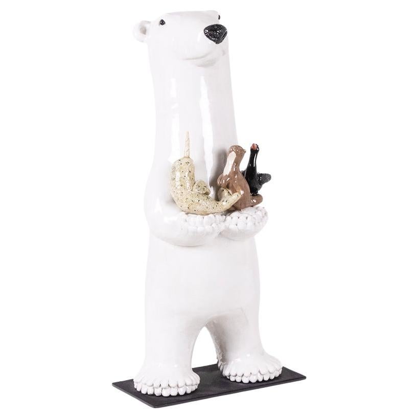 Valérie Courtet. Oso que presenta 3 animales. Contemporáneo.