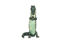 Valérie Courtet, Crocodile and Bird, Glazed Stoneware Sculpture