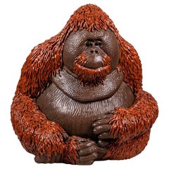 Valérie Courtet, Orangutan, Glazed Stoneware Sculpture