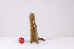 Valérie Courtet, Otter in chamotte and glazed stoneware. Contemporary work