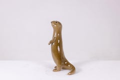 Valérie Courtet, Otter in chamotte and glazed stoneware. Contemporary work
