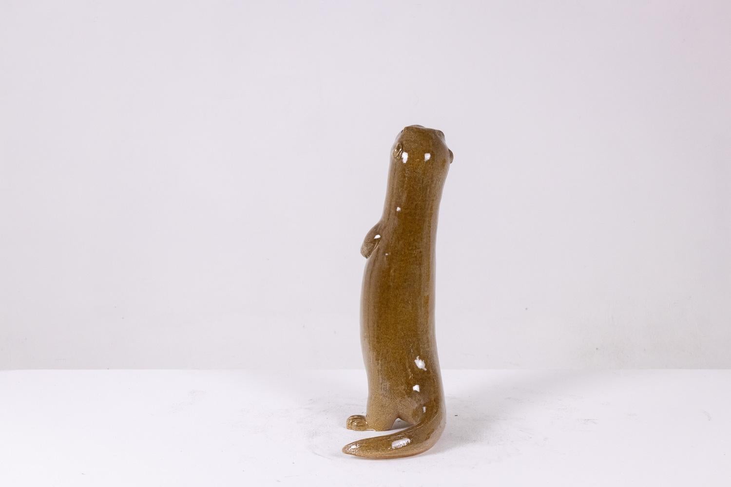 Valérie Courtet, Otter aus Schamotte und glasiertem Steingut. Zeitgenössische Arbeit (Französisch) im Angebot