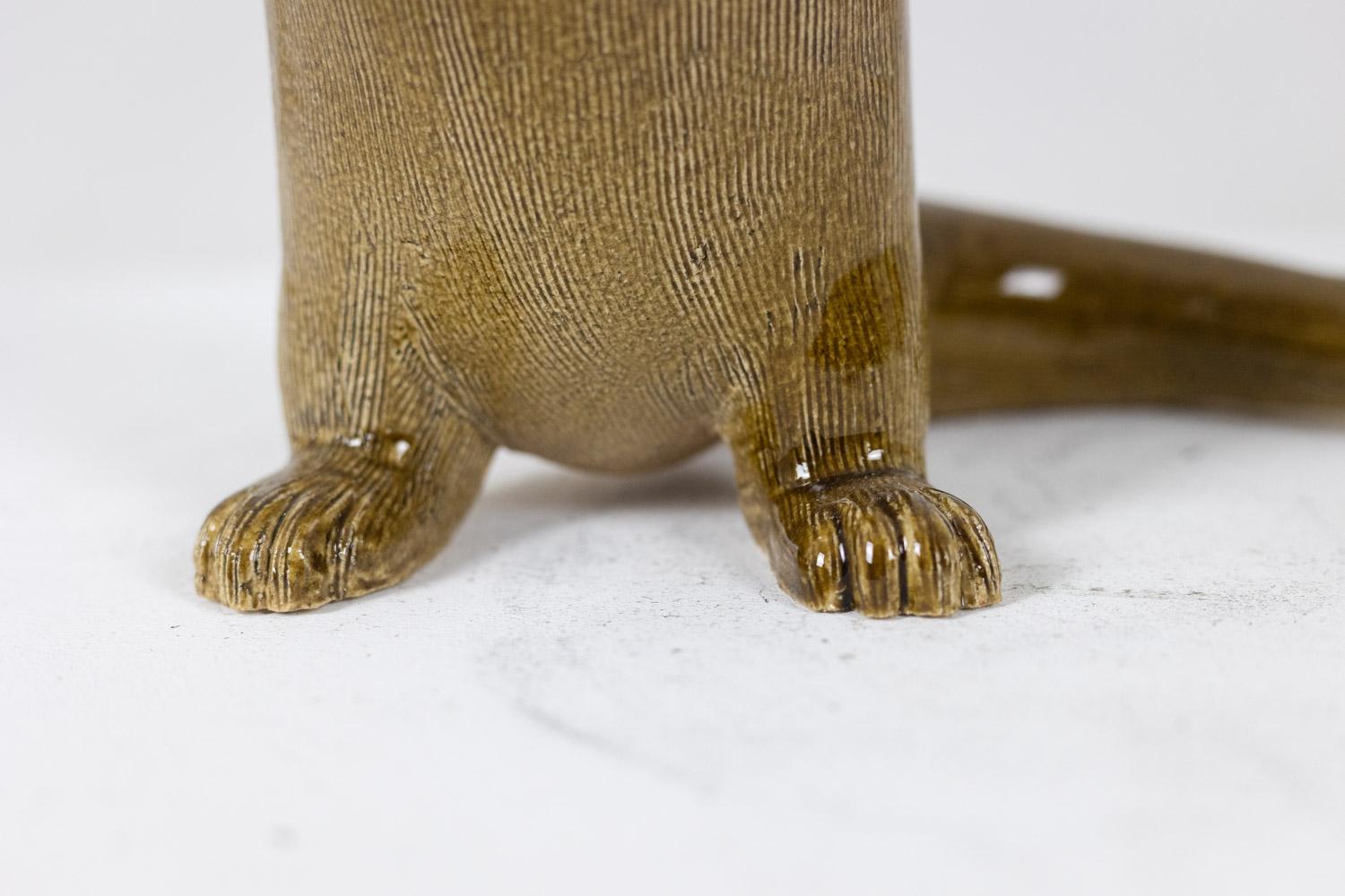 Valérie Courtet, Otter aus Schamotte und glasiertem Steingut. Zeitgenössische Arbeit im Angebot 2