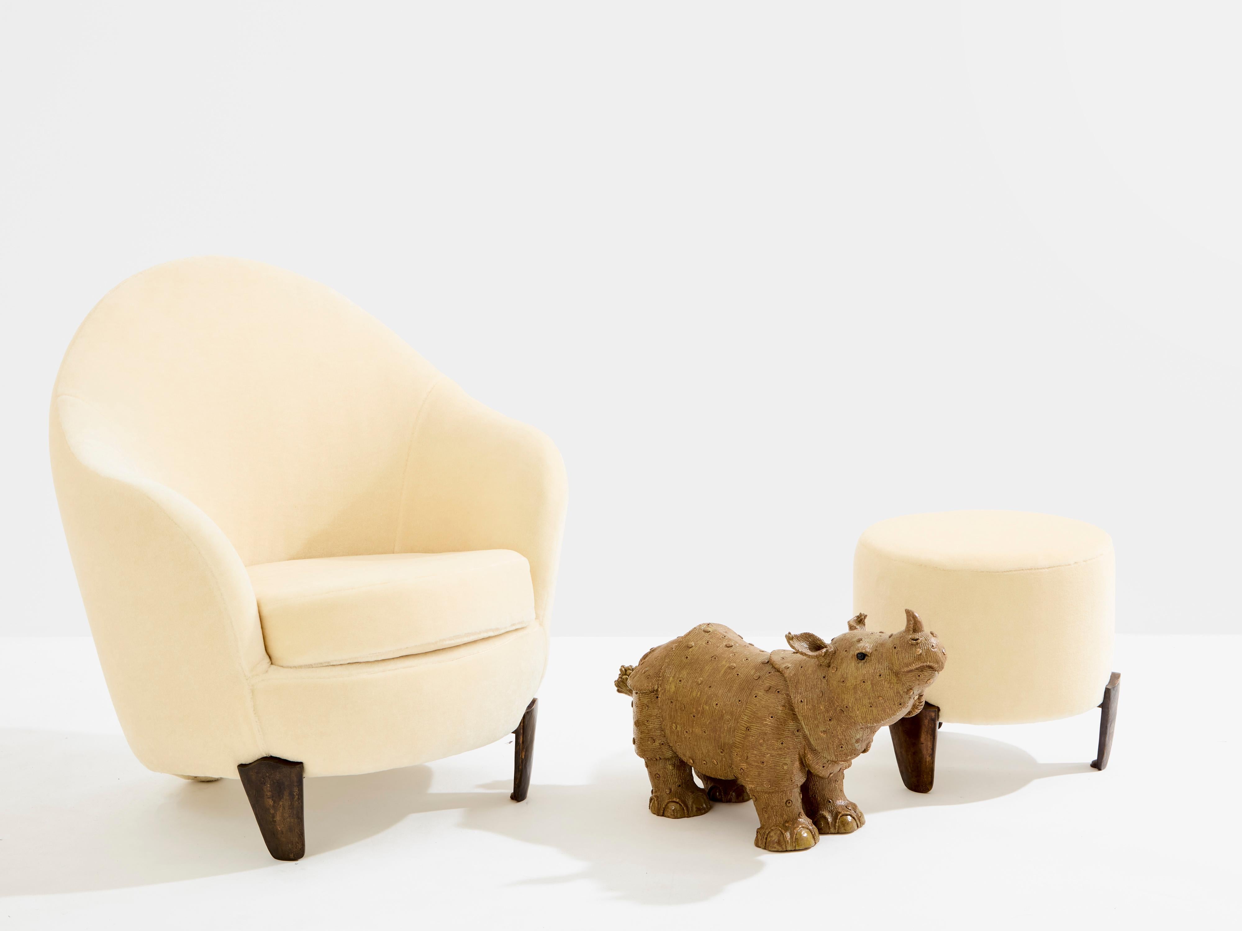 Valérie Courtet rhinoceros sculpture glazed stoneware circa 2010 For Sale 4