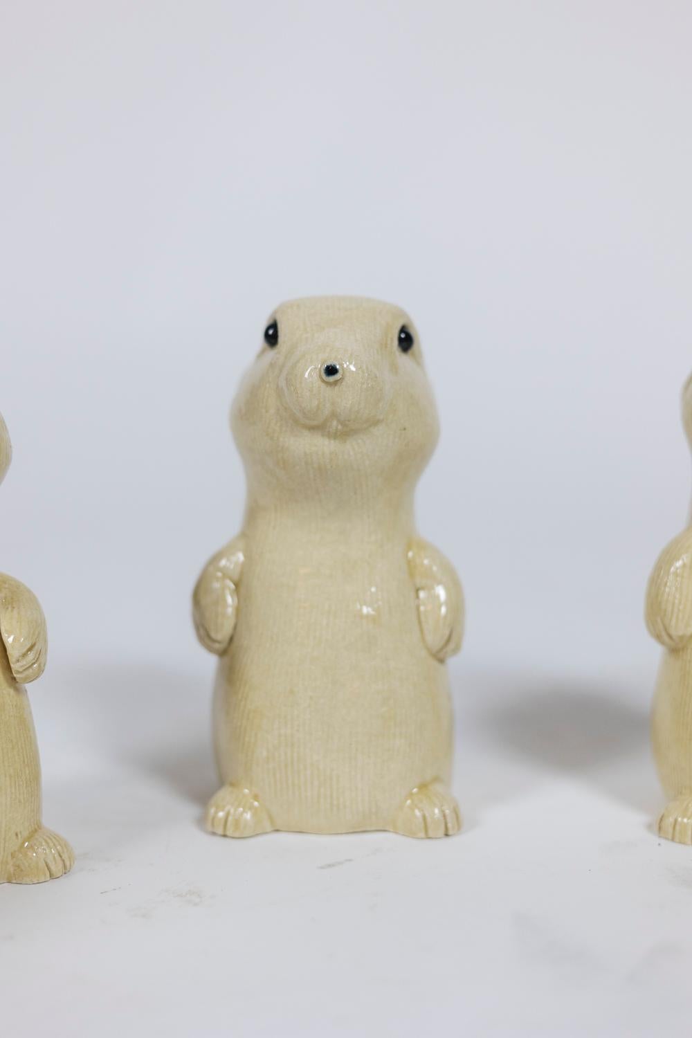 Valérie Courtet, Set of Six Prairie Dogs, Contemporary Work In Excellent Condition In Saint-Ouen, FR