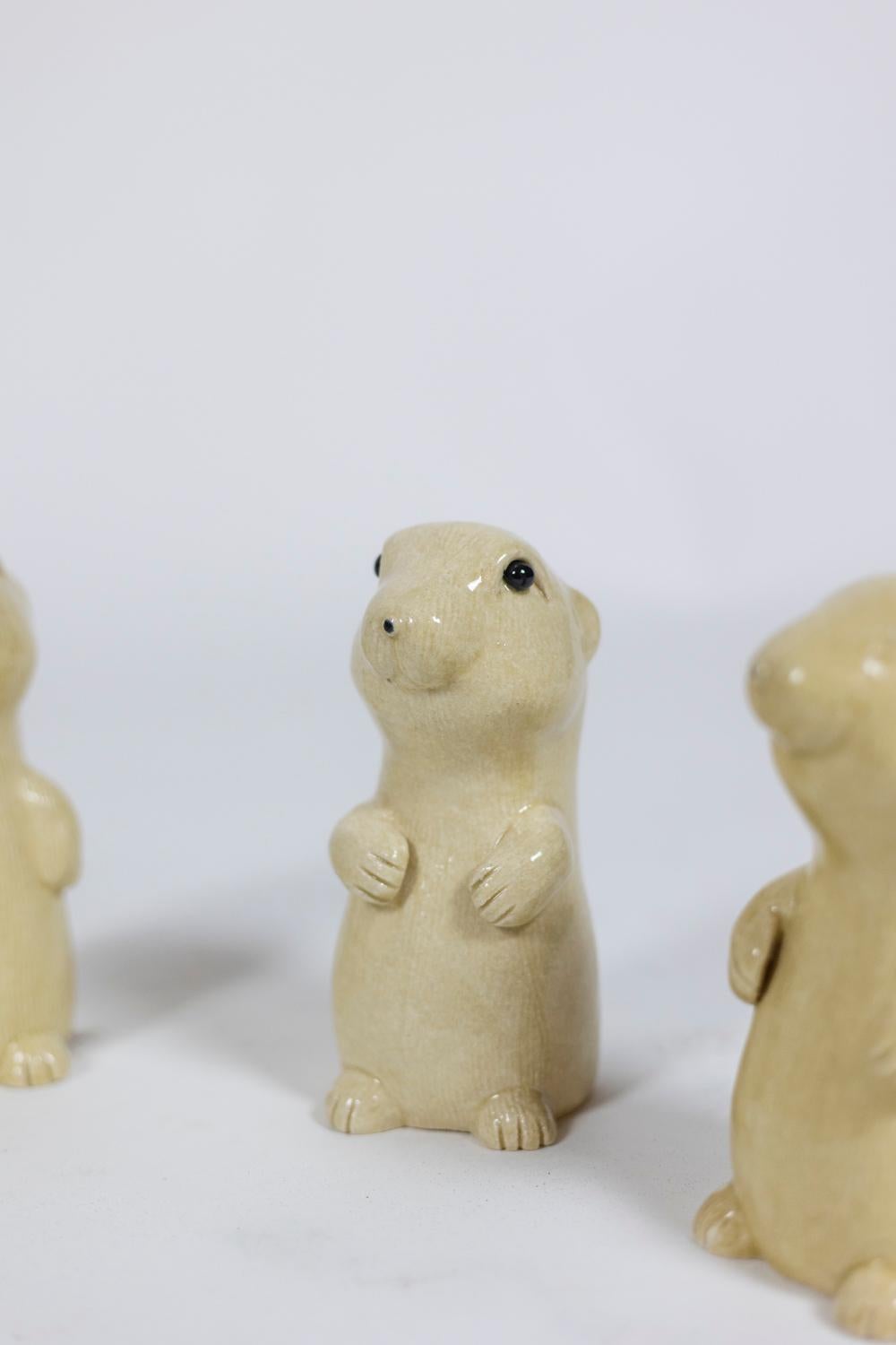 Ceramic Valérie Courtet, Set of Six Prairie Dogs, Contemporary Work