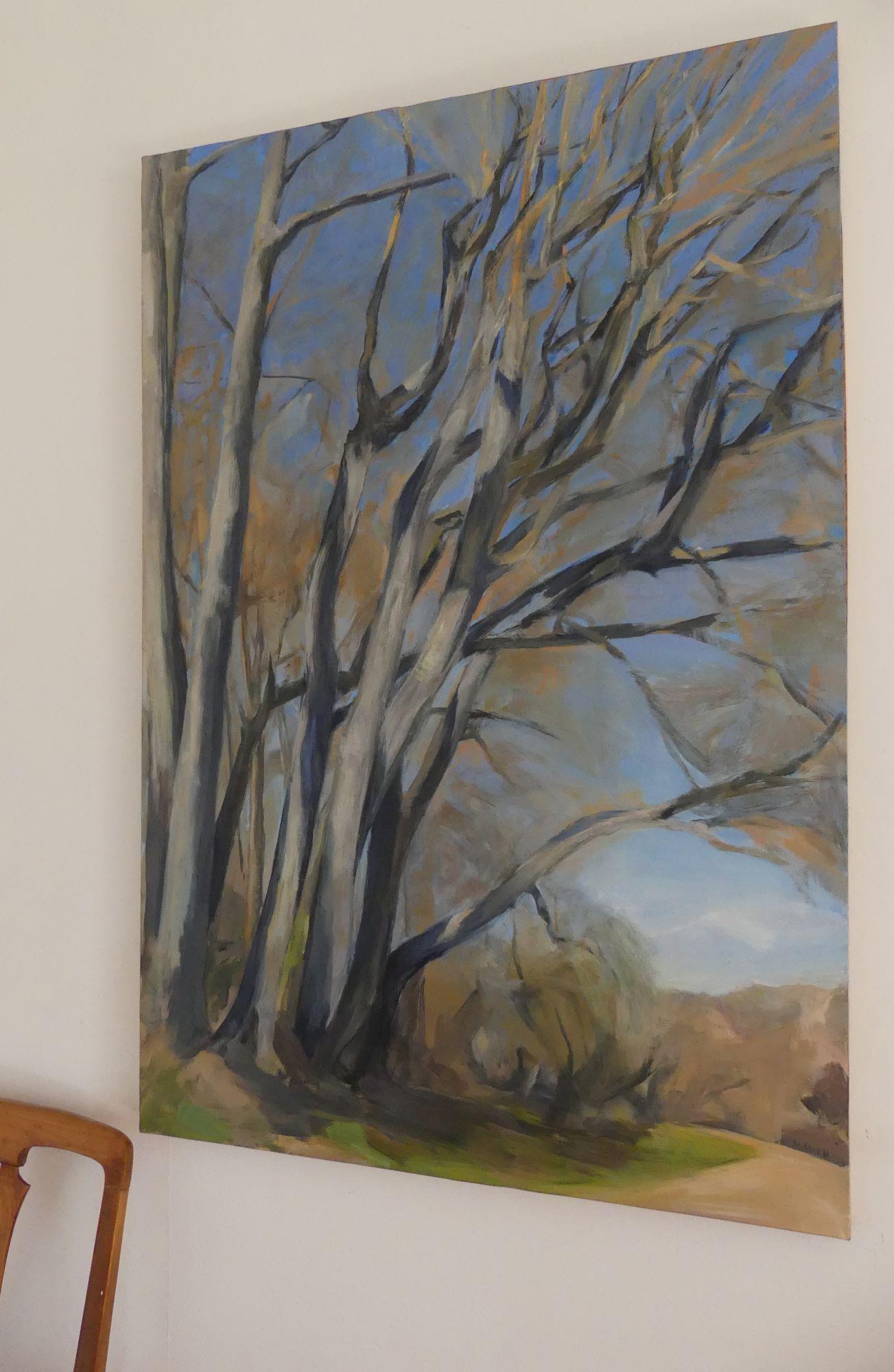 Bouquet d'arbres de Valérie de Sarrieu - Huile sur toile, paysage en vente 3