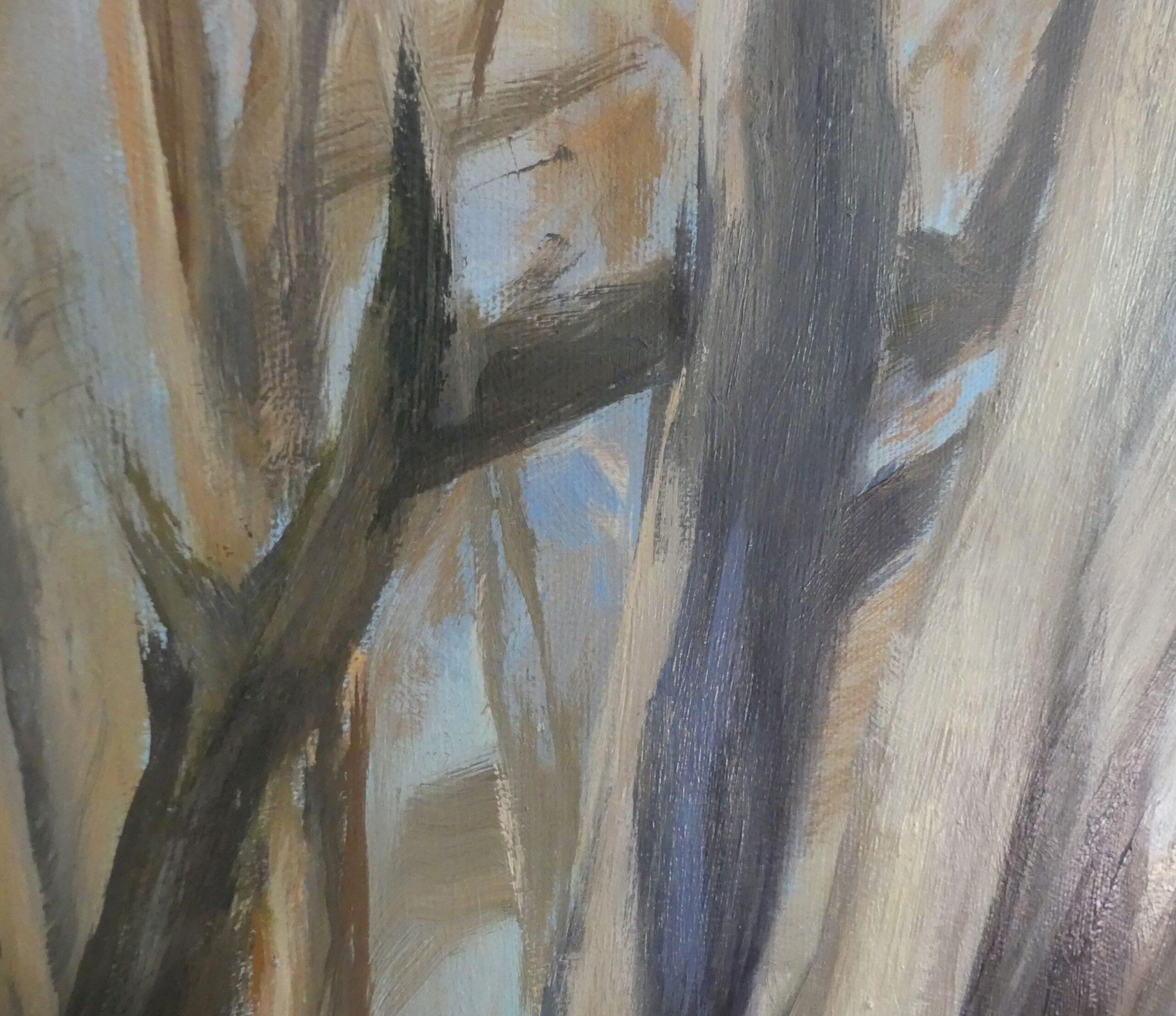 Bouquet d'arbres de Valérie de Sarrieu - Huile sur toile, paysage en vente 5