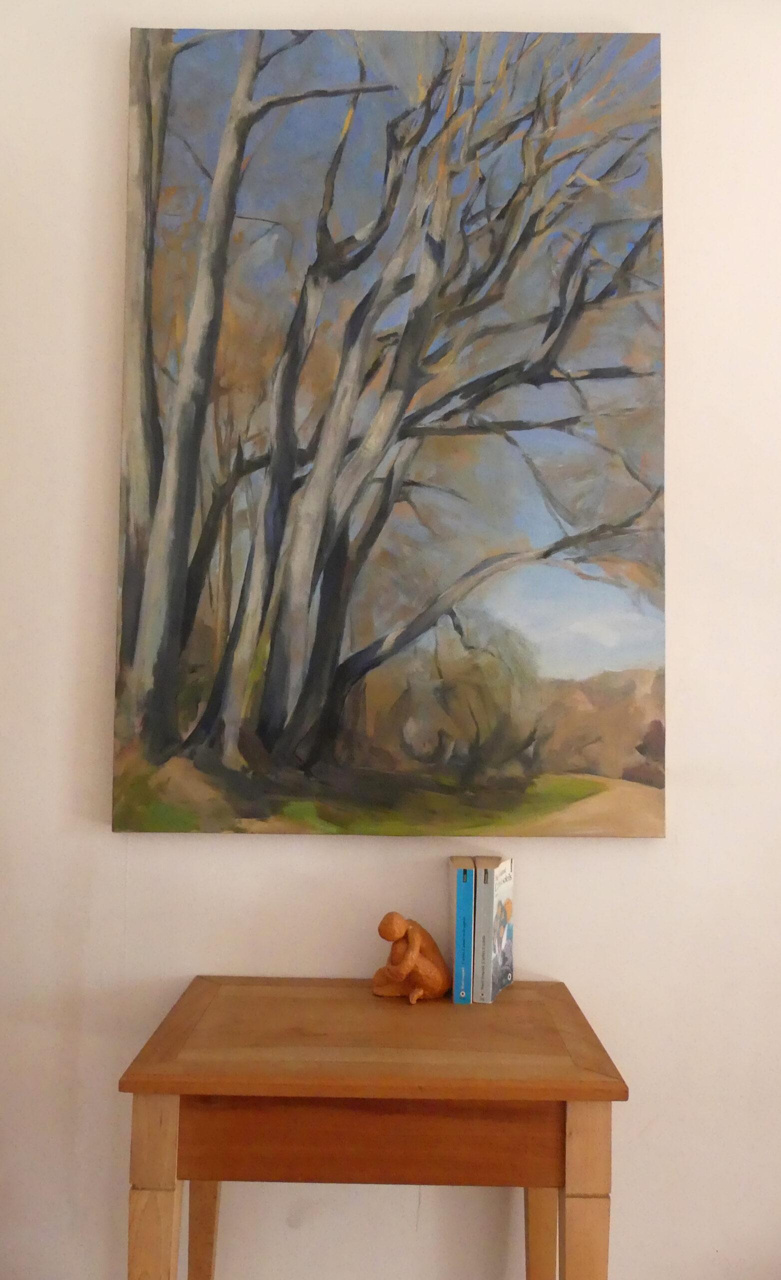 Ramo de árboles by Valérie de Sarrieu - Cuadro óleo sobre lienzo, paisaje, cielo en venta 2