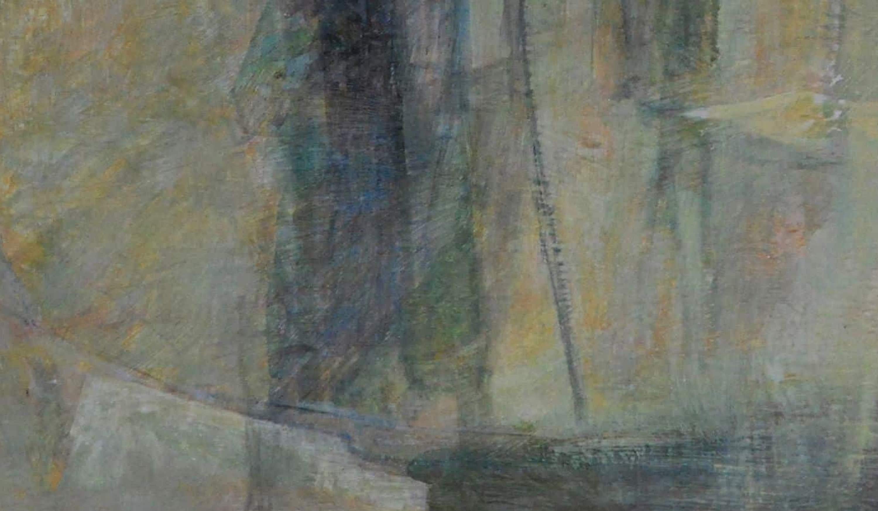Au bord de l'eau III par Valérie de Sarrieu - Huile sur bois, paysage en vente 4