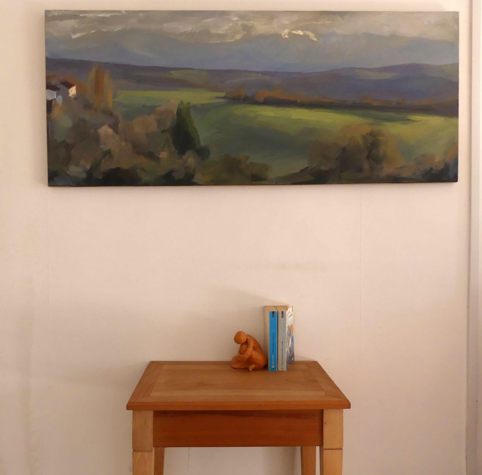 Comminges en novembre par Valérie de Sarrieu - Peinture huile sur toile, paysage en vente 2