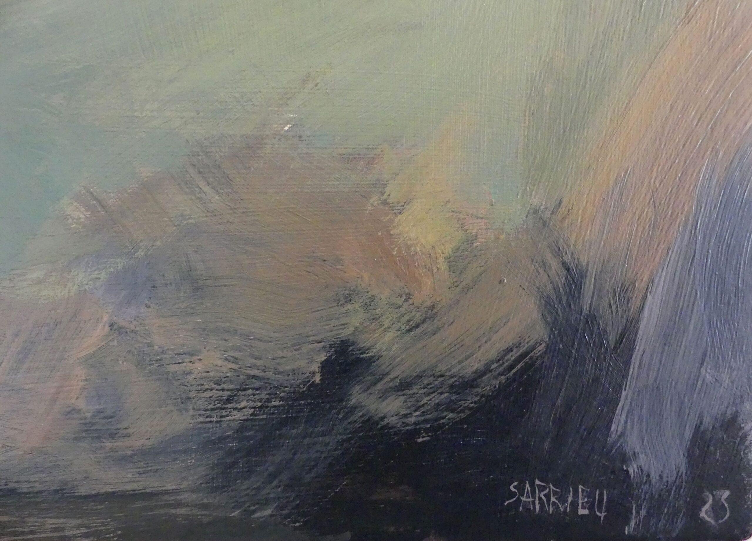 Comminges en novembre par Valérie de Sarrieu - Peinture huile sur toile, paysage en vente 7