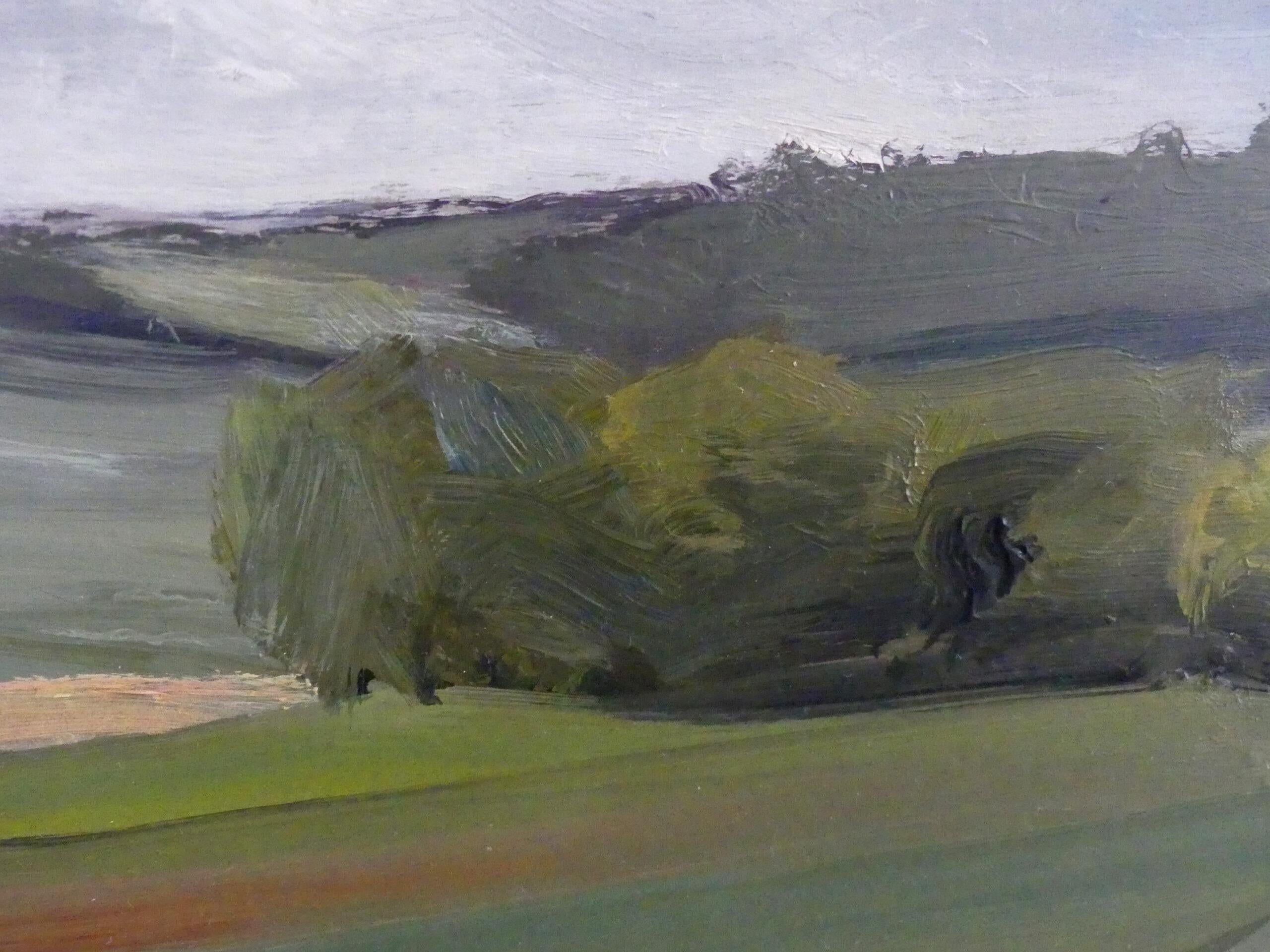 Latoue road by Valérie de Sarrieu - Oil on canvas painting, landscape For Sale 2