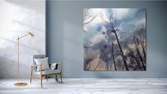 Ramures by Valérie de Sarrieu - large-scale painting, blue, nature, tree