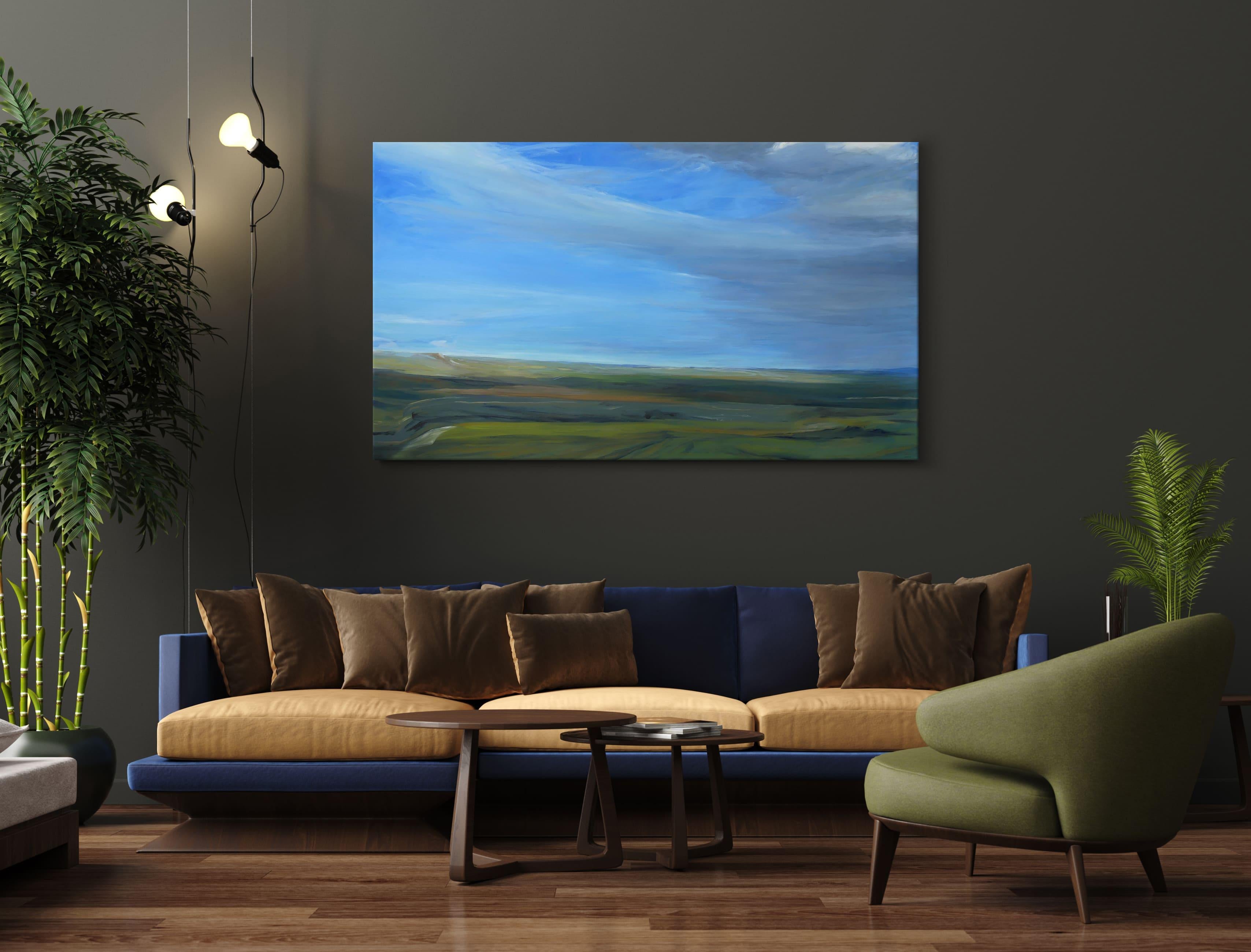 Der Fauzan, Tal von Valérie de Sarrieu - Öl auf leinwand malerei, landschaft im Angebot 1