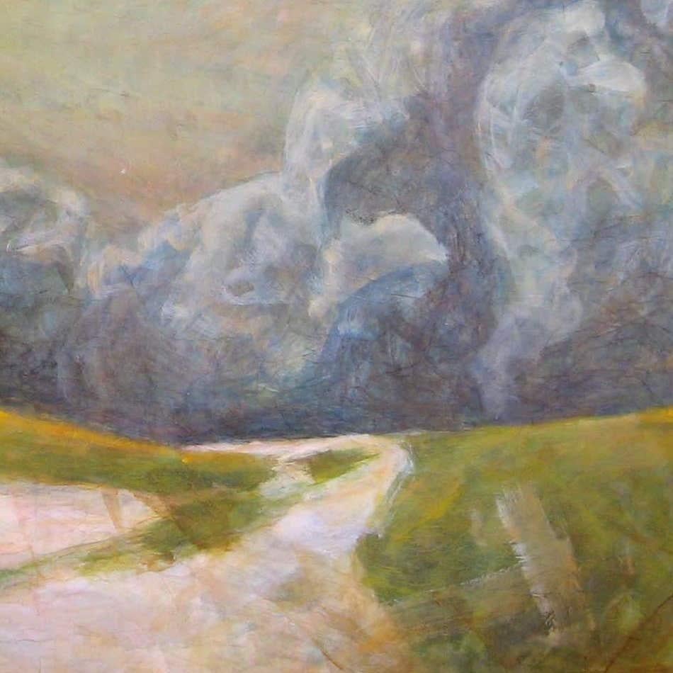 The Road par Valérie de Sarrieu - Peinture huile sur toile, paysage en vente 2