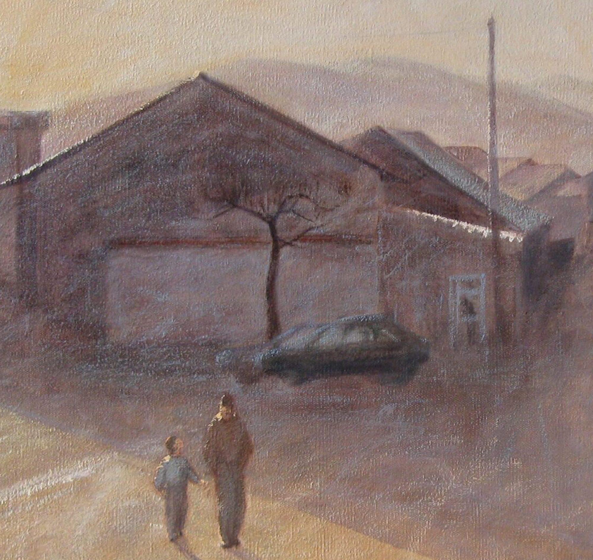 Zwei Brüder von Valérie de Sarrieu - Öl auf leinwand malerei, landschaft, pastell im Angebot 2