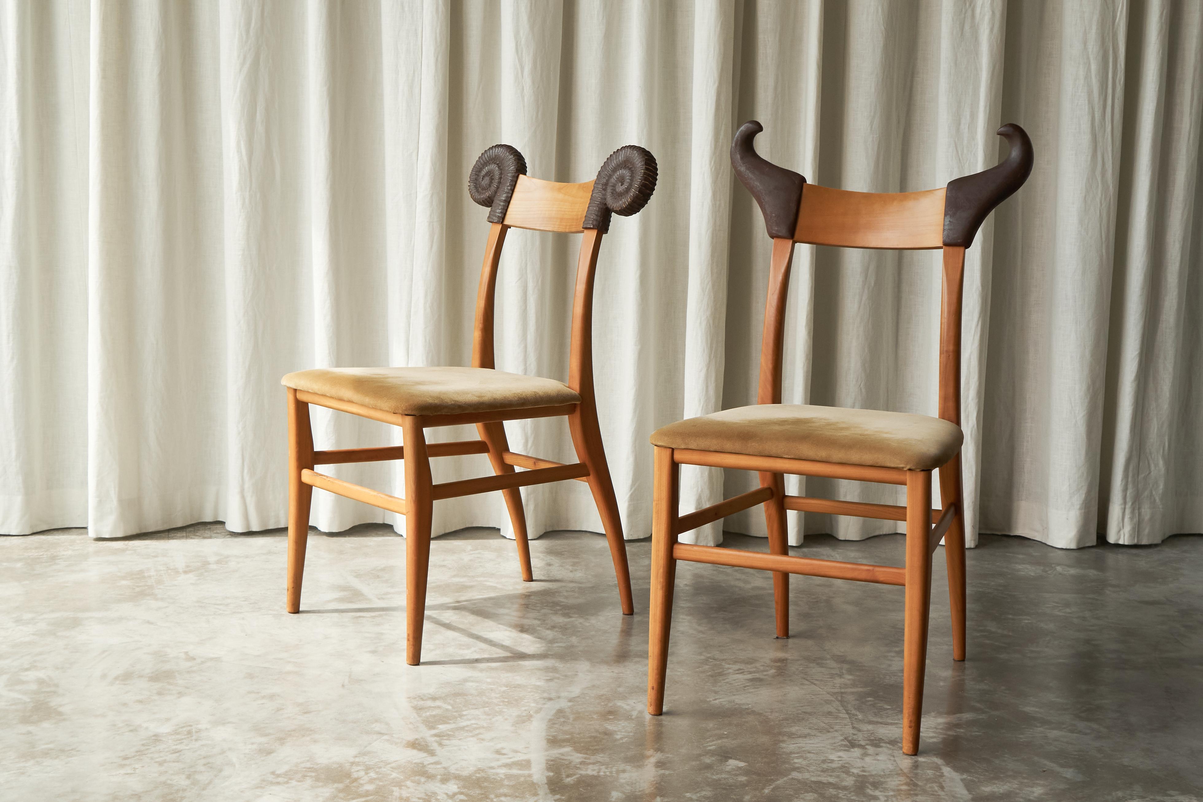 Valérie Dementhon Avant-Garde Pair of Side Chairs Edition NORD-SUD France 1990s

This is a very special sculptural pair of side chairs by Valérie Dementhon (1965 -) for French high-end niche brand NORD-SUD, designed and produced in the early