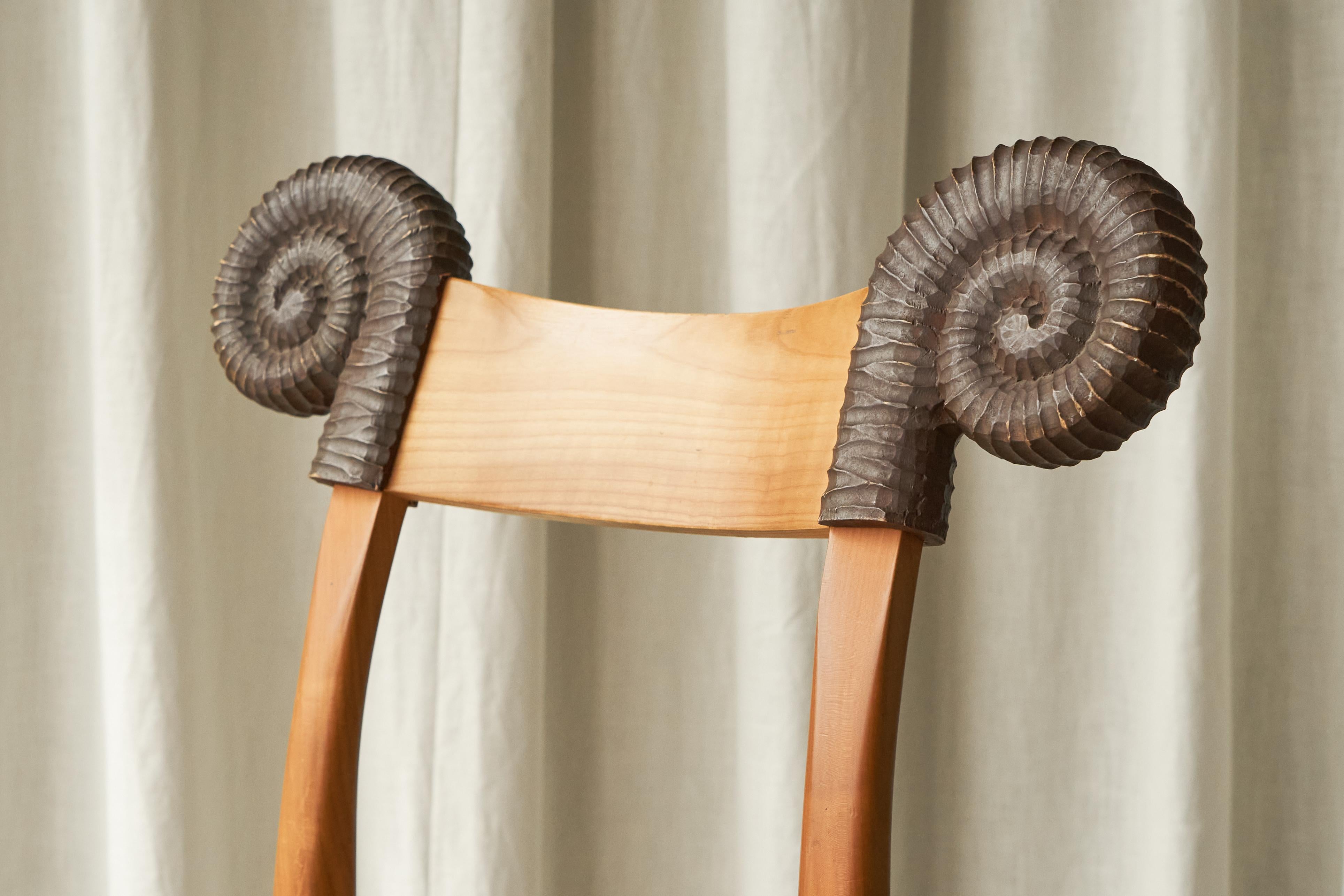Valérie Dementhon Avant-Garde Pair of Side Chairs Edition NORD-SUD France 1990s In Good Condition In Tilburg, NL