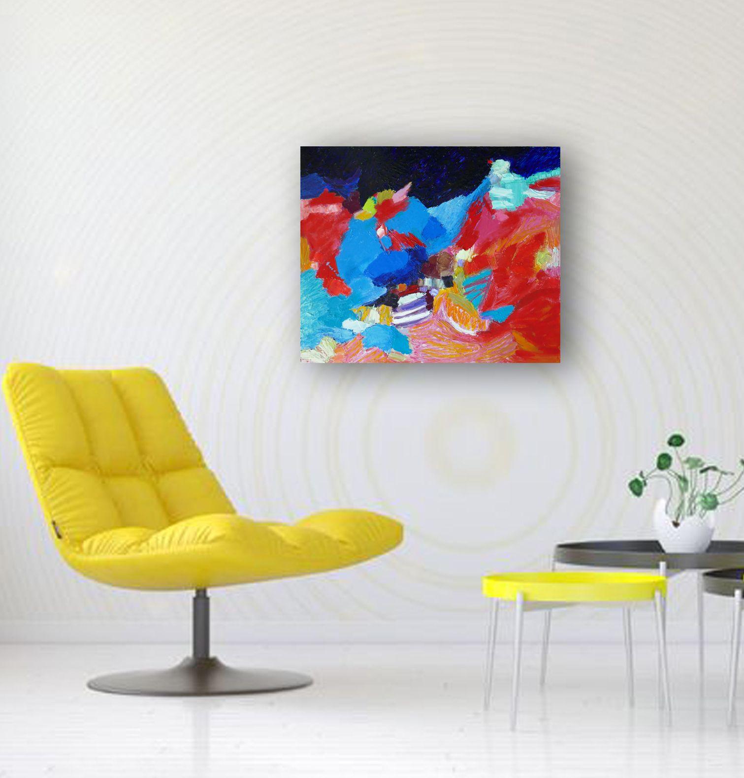 Beached, Painting, Oil on Canvas - Pink Abstract Painting by Valerie Erichsen Thomson