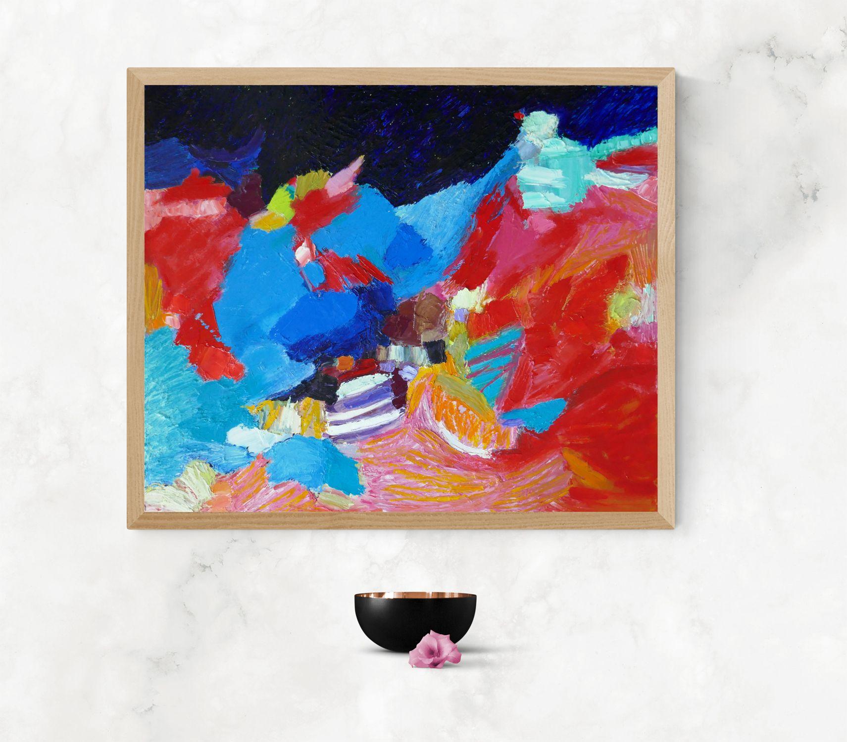 Painted in thick oils, some with beeswax,  on gallery-wrapped canvas with the painting continued around the sides. Sealed with satin Gamblin Gamvar varnish.    Shipping quotes are ready to hang to the US, Canada and Western Europe, rolled to other