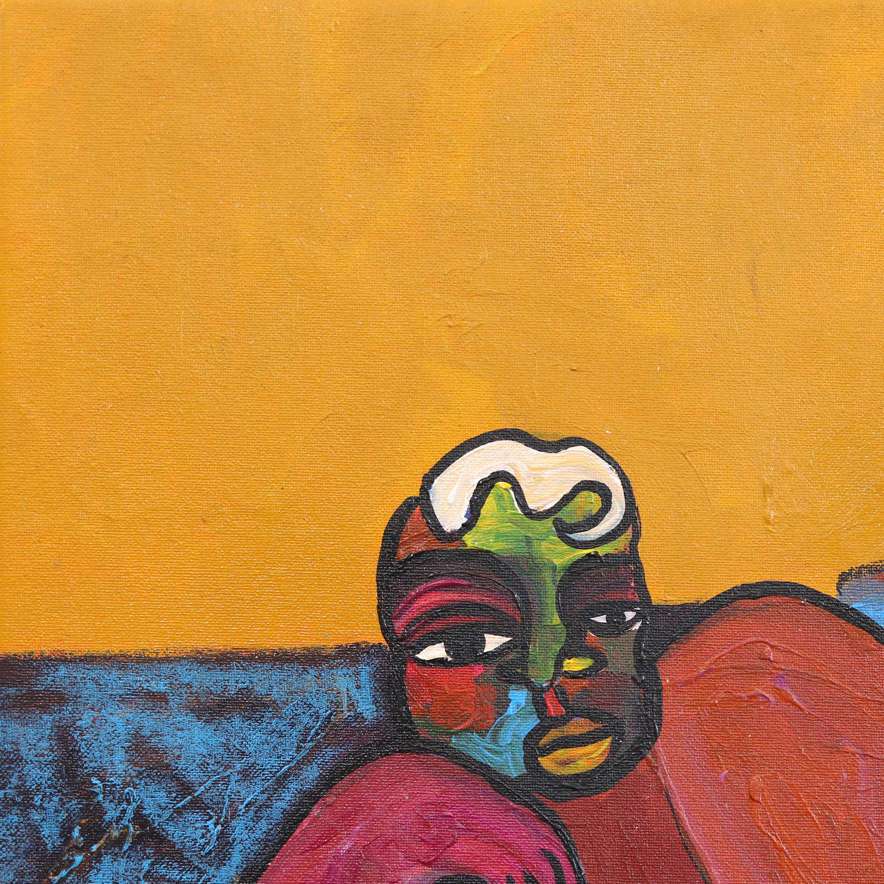 Valerie Etitinwo's unique approach to abstract figurative painting celebrates the unconventional beauty found in imperfection and awkwardness. The Nigerian-Swiss artist uses bold colors and disorganized shapes to create captivating artworks that