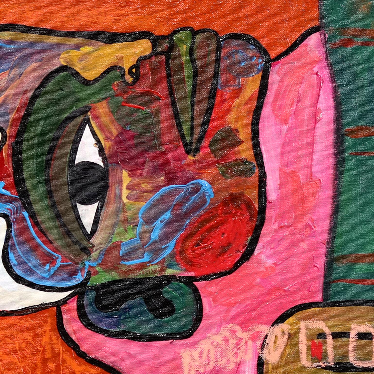Letto in decomposizione II - Pittura astratta espressiva a tecnica mista colorata e figurativa - Painting Astratto di Valerie Etitinwo
