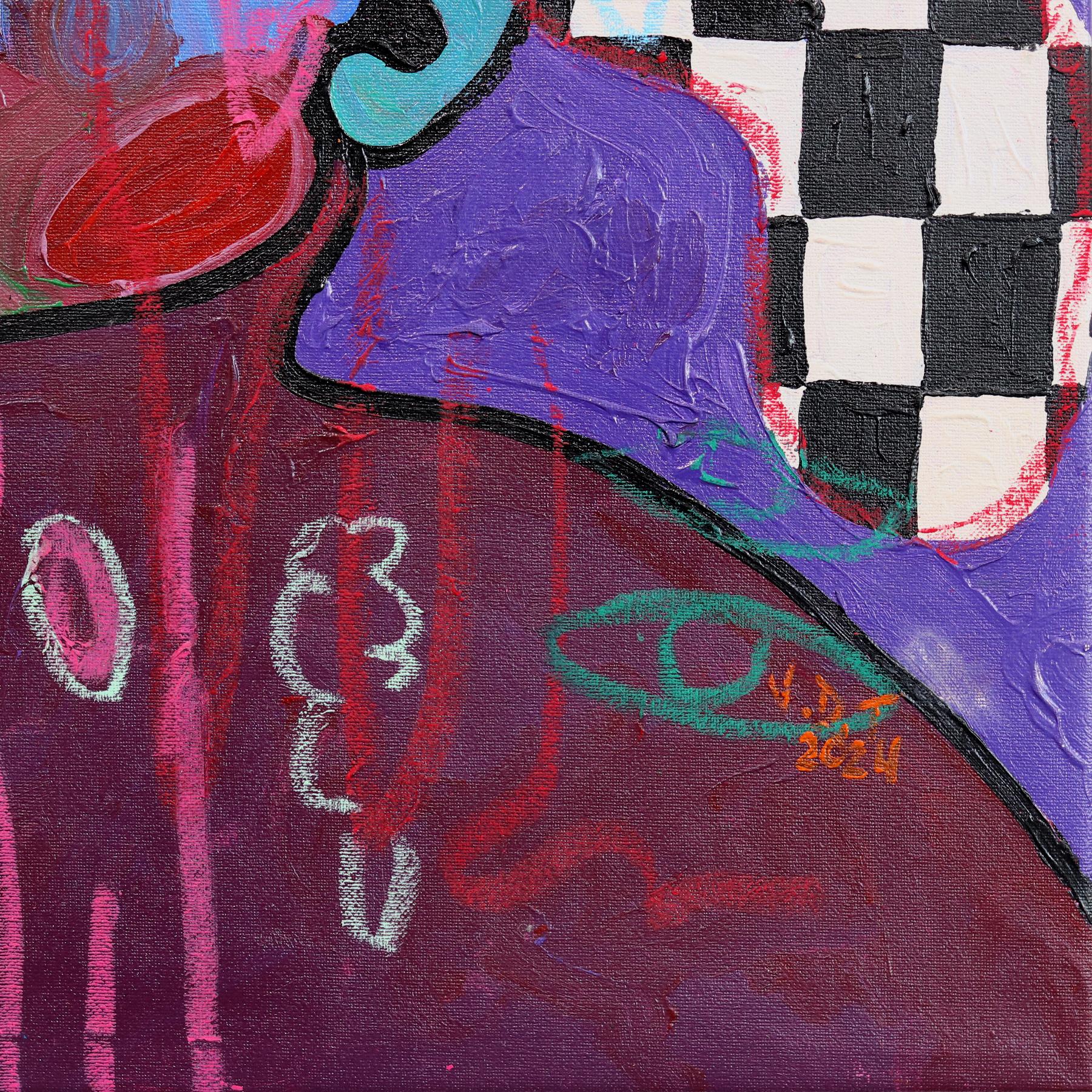 Jugador de Ajedrez I - Pintura Expresionista Figurativa Abstracta y Colorista en venta 3