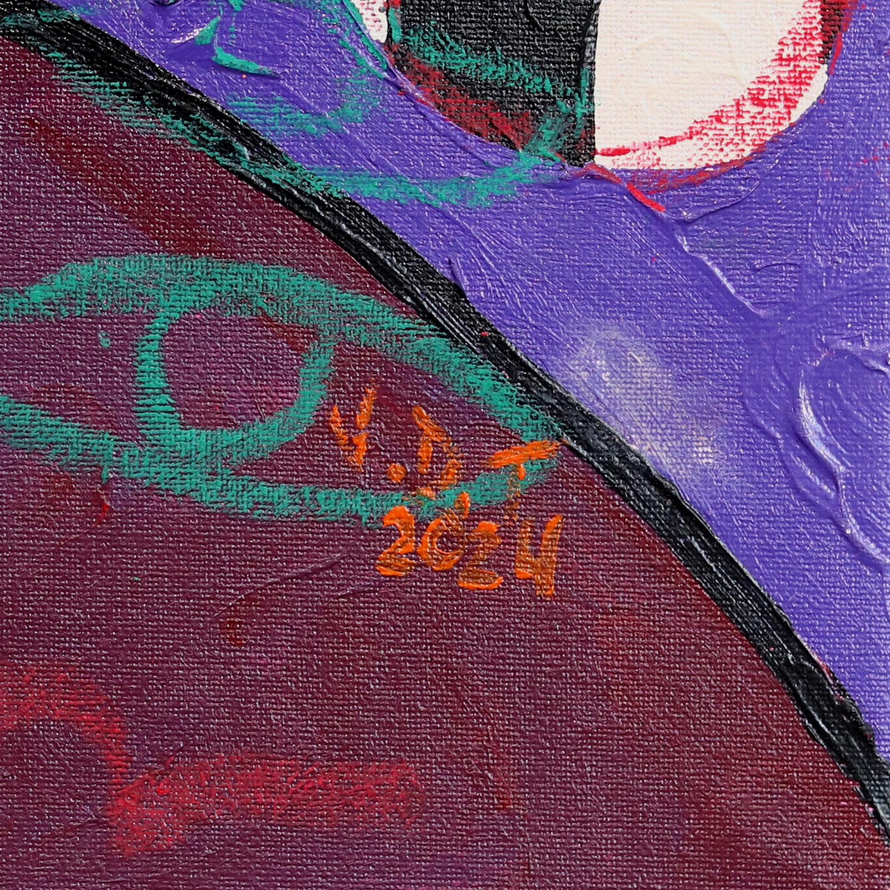 Jugador de Ajedrez I - Pintura Expresionista Figurativa Abstracta y Colorista en venta 4