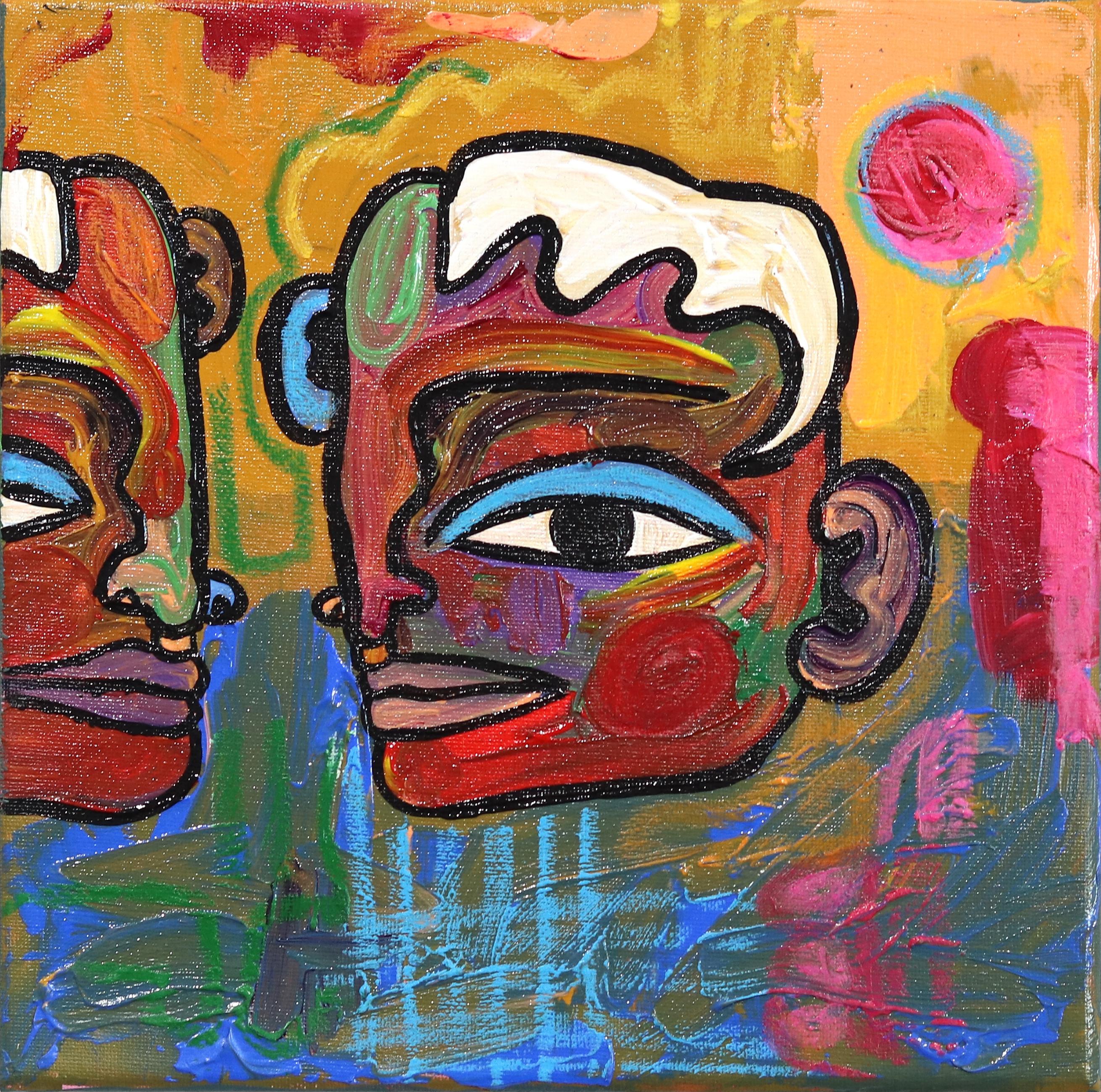 Faces  - Colorful Abstract Figurative Artwork