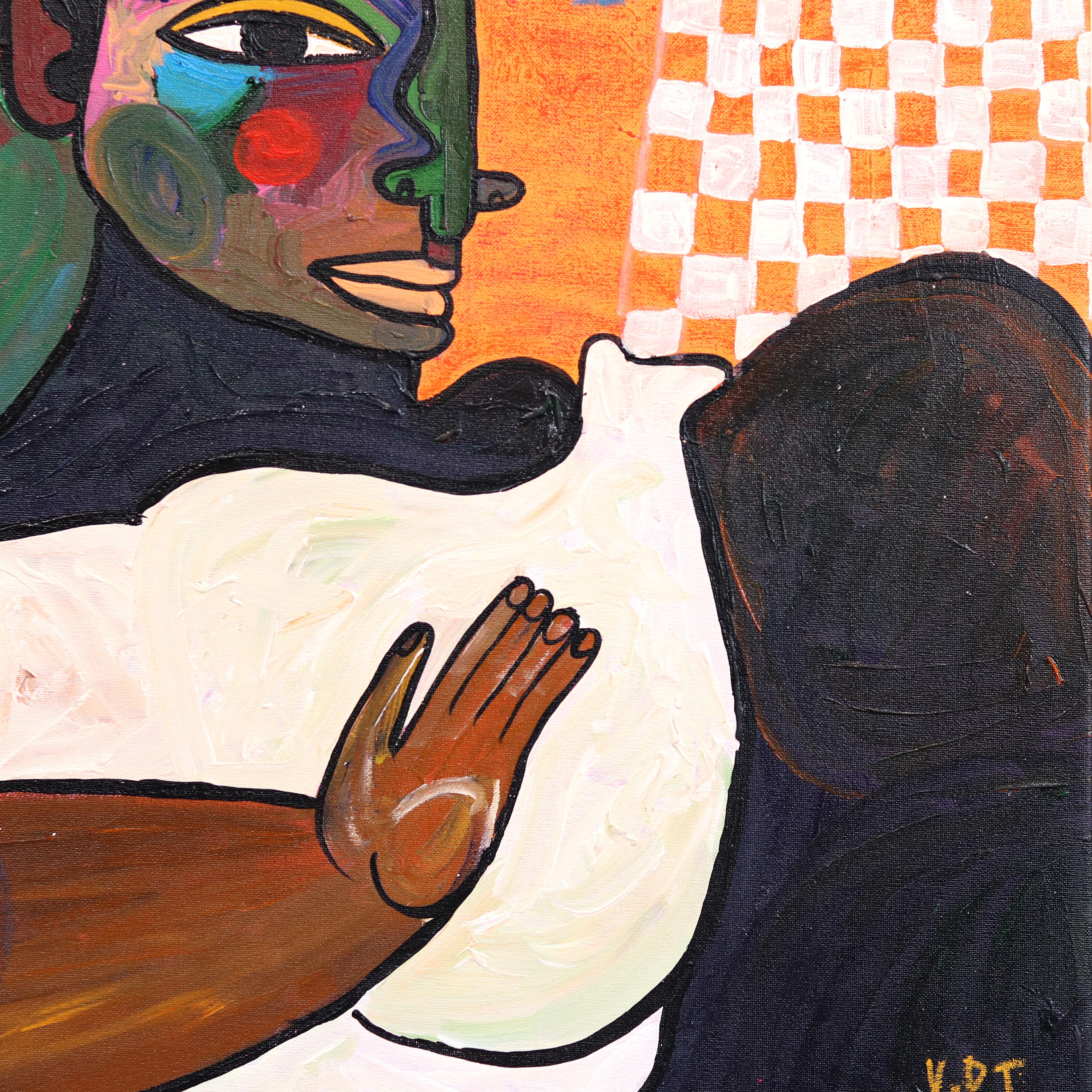 H.S.A.C.  -  Pintura figurativa abstracta de colores - Painting Abstracto de Valerie Etitinwo