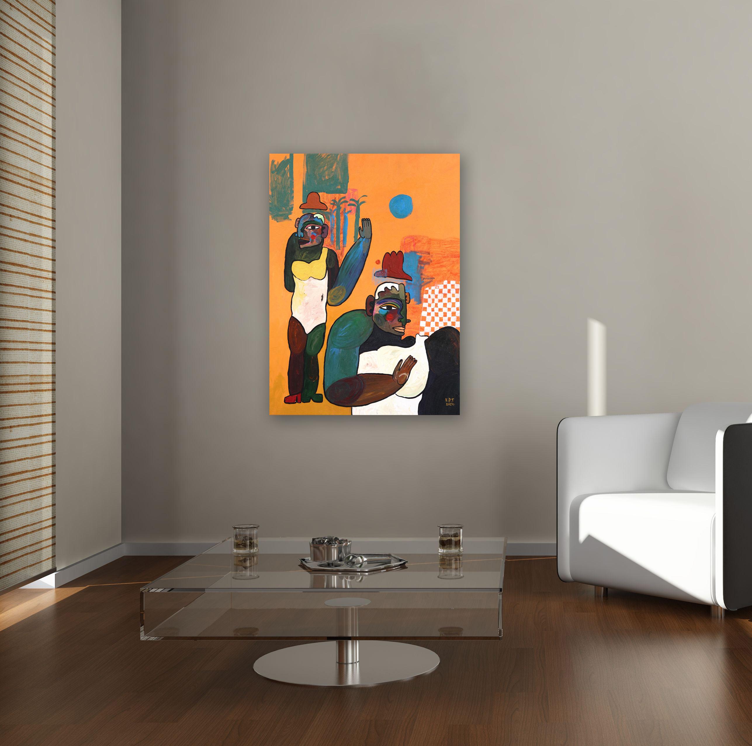 H.S.A.C.  -  Pintura figurativa abstracta de colores en venta 1