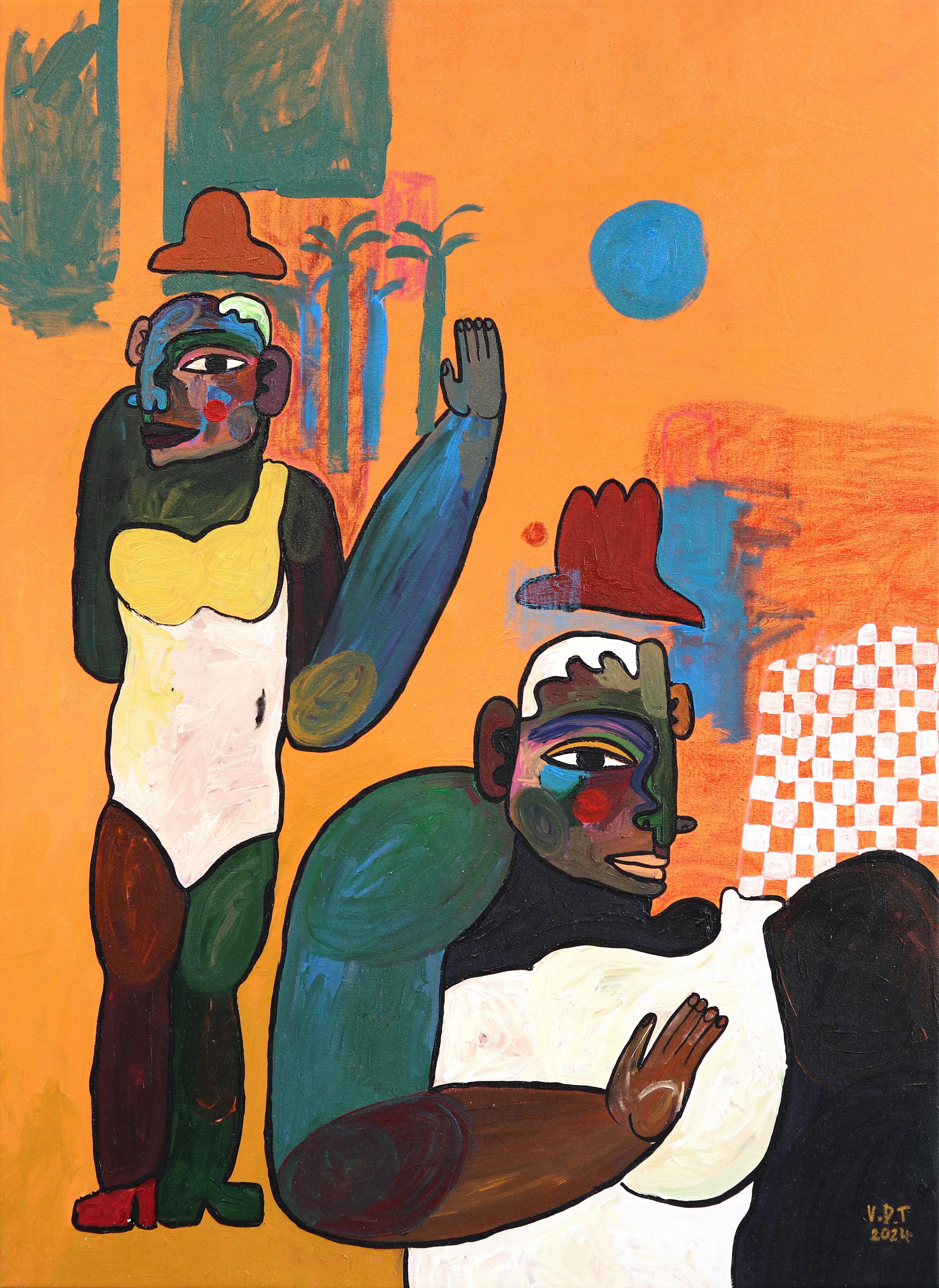 Figurative Painting de Valerie Etitinwo - H.S.A.C.  -  Pintura figurativa abstracta de colores