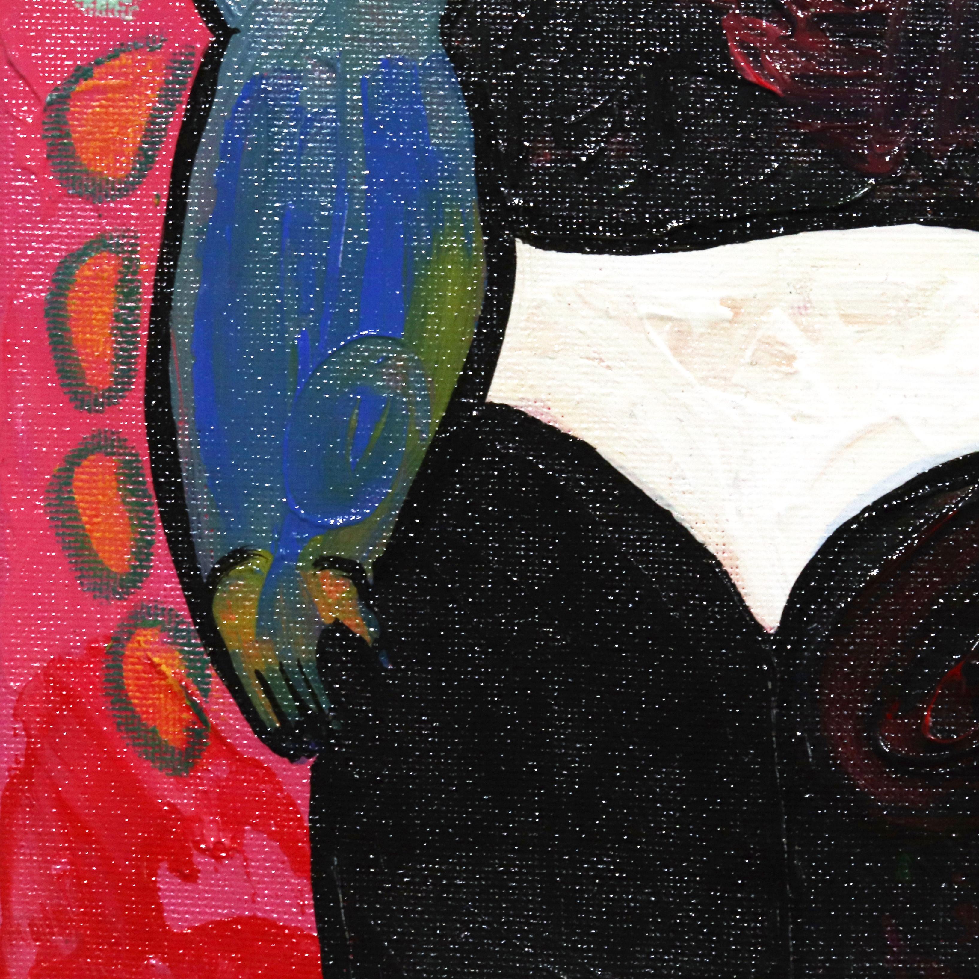 Solitario también en el fondo  -  Obra de arte figurativa abstracta de colores 2