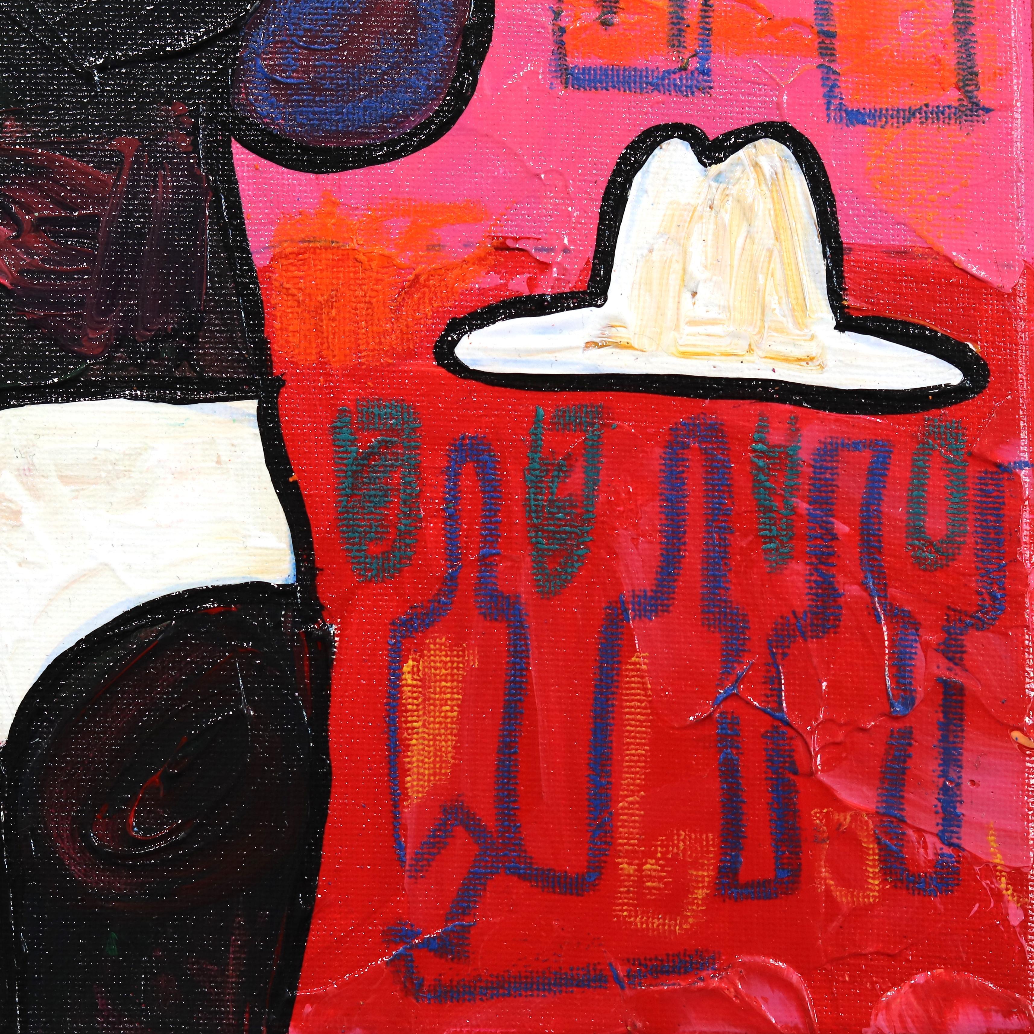 Solitario también en el fondo  -  Obra de arte figurativa abstracta de colores 3