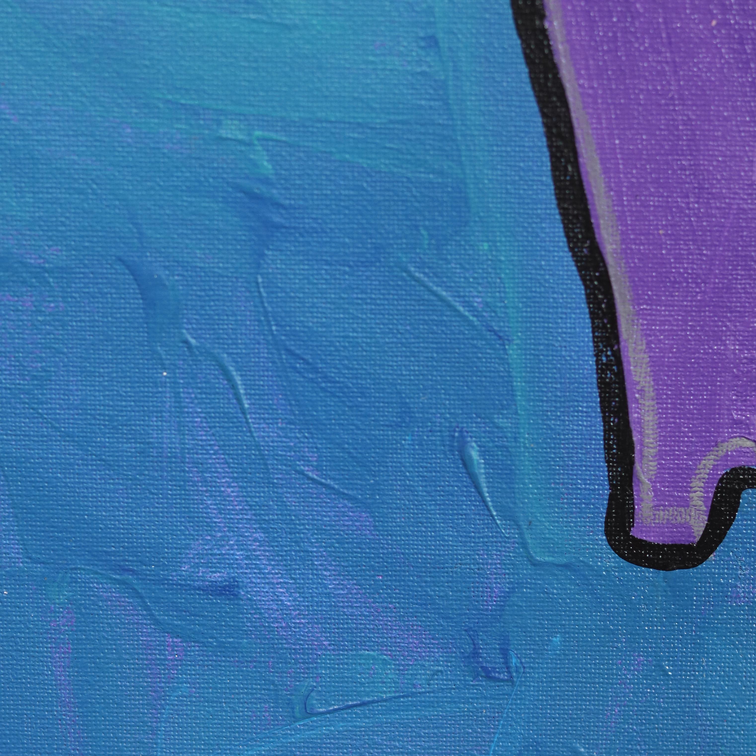 Socios  -  Pintura figurativa abstracta de colores en venta 4
