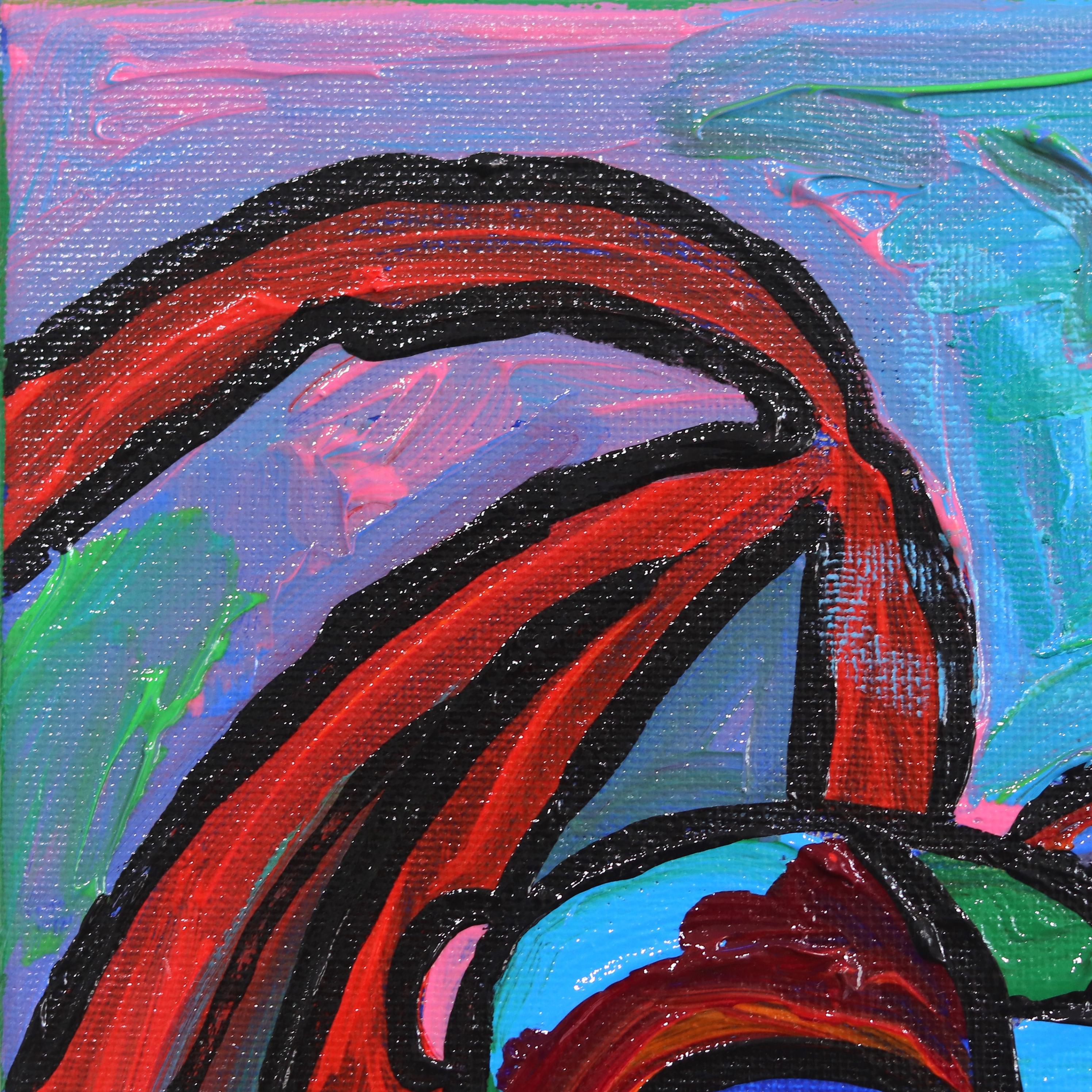 Peces bonitos -  Obra de arte figurativa abstracta de colores - Painting Contemporáneo de Valerie Etitinwo