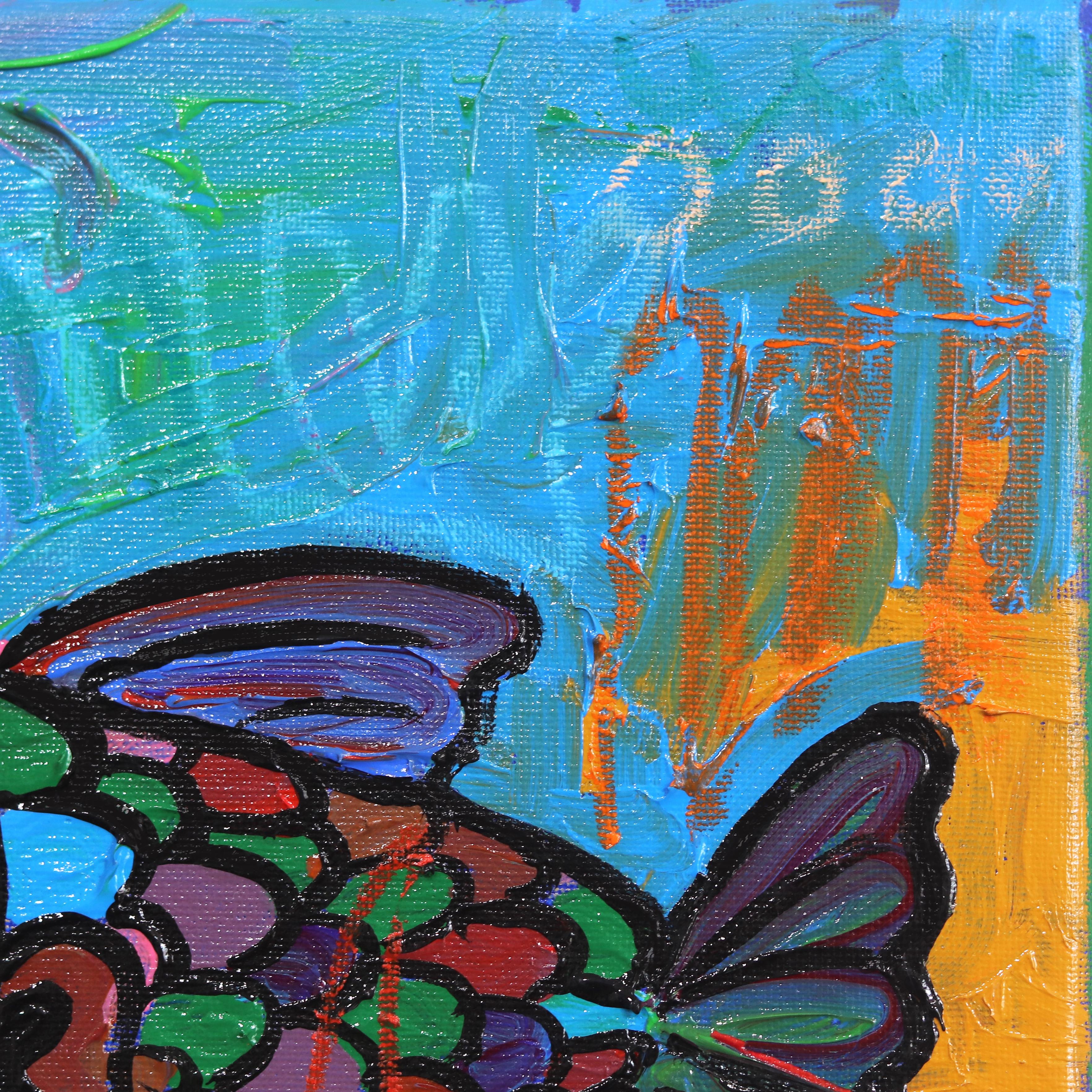 El enfoque único de Valerie Etitinwo de la pintura figurativa abstracta celebra la belleza poco convencional que se encuentra en la imperfección y la torpeza. La artista nigeriano-suiza utiliza colores llamativos y formas desordenadas para crear