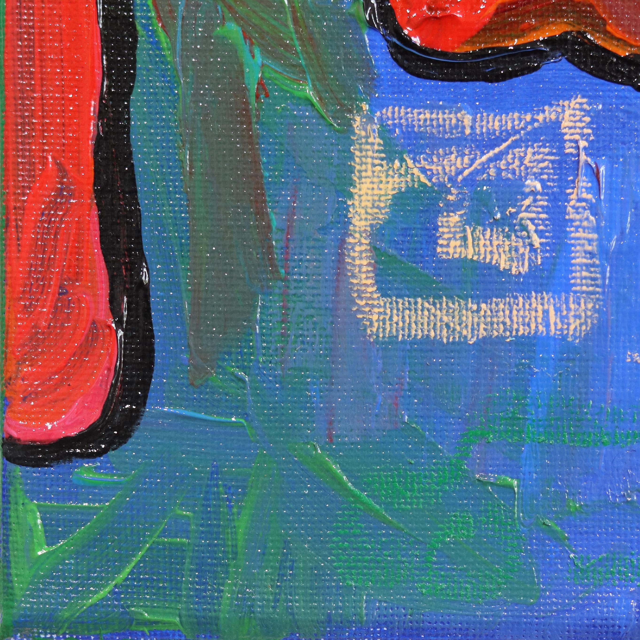 Peces bonitos -  Obra de arte figurativa abstracta de colores en venta 2