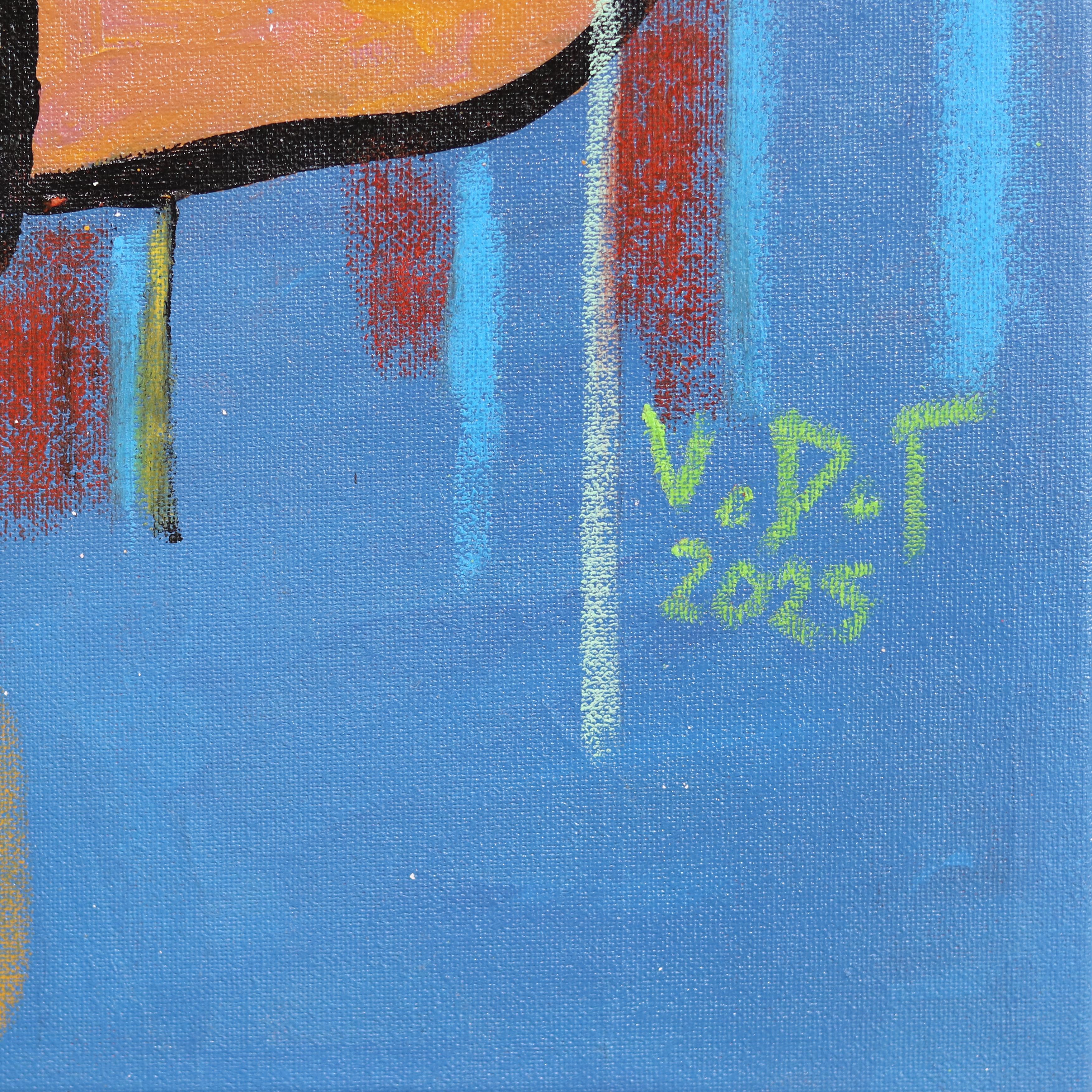 Still - Expressive Abstract Colorful Mixed Media Figurative Still Life Painting For Sale 5