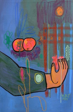 Still - Expressive Abstract Colorful Mixed Media Figurative Still Life Painting