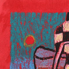 Still Life 3 - Original Bold Abstract Color Drenched Fish on Table Art on Paper