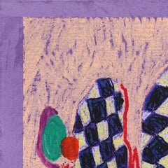 Still Life 4 - Original Bold Abstract Color Drenched Oil Pastel Artwork on Paper
