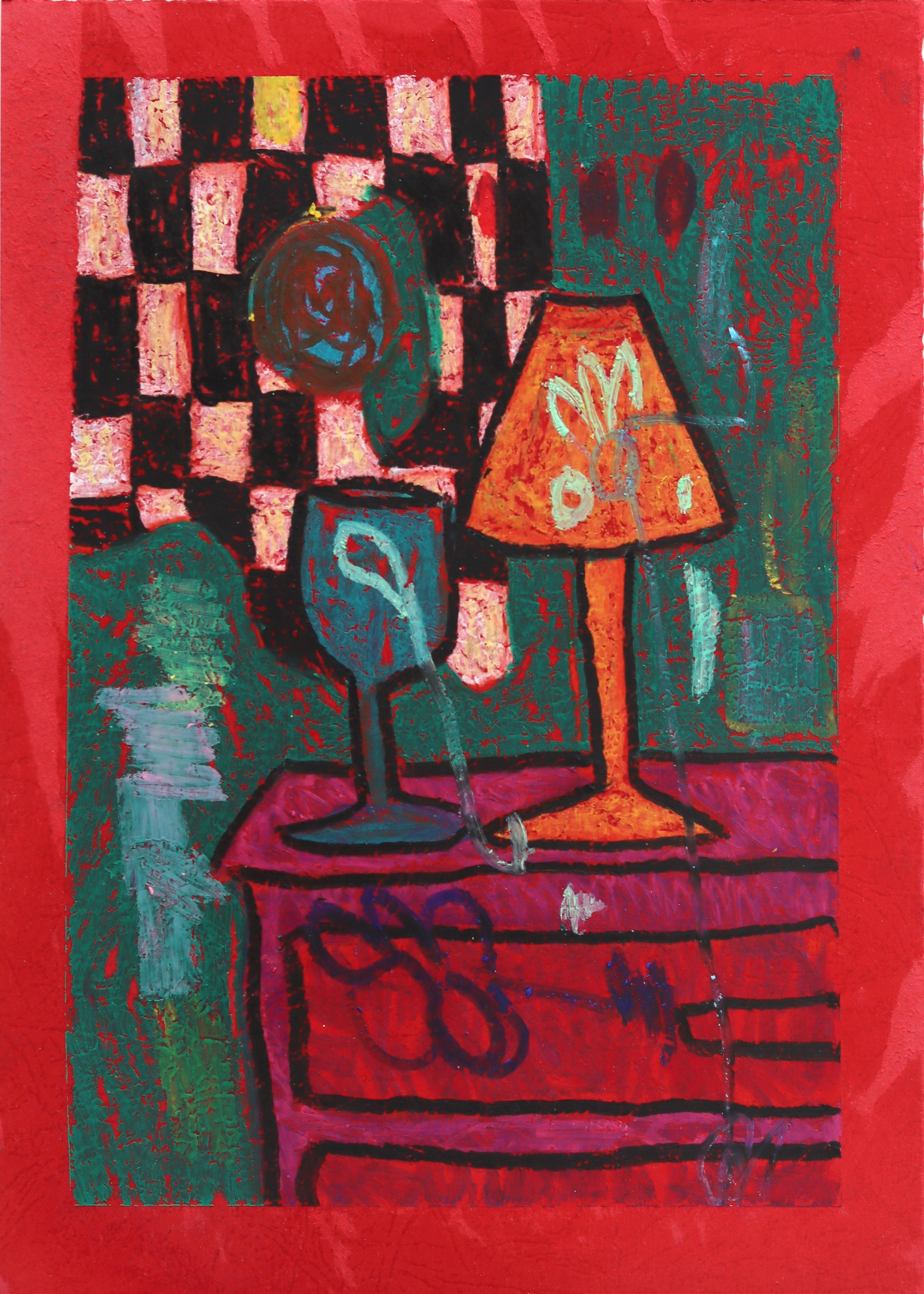 Still Life 5 - Original Bold Abstract Color Drenched Oil Pastel Artwork on Paper