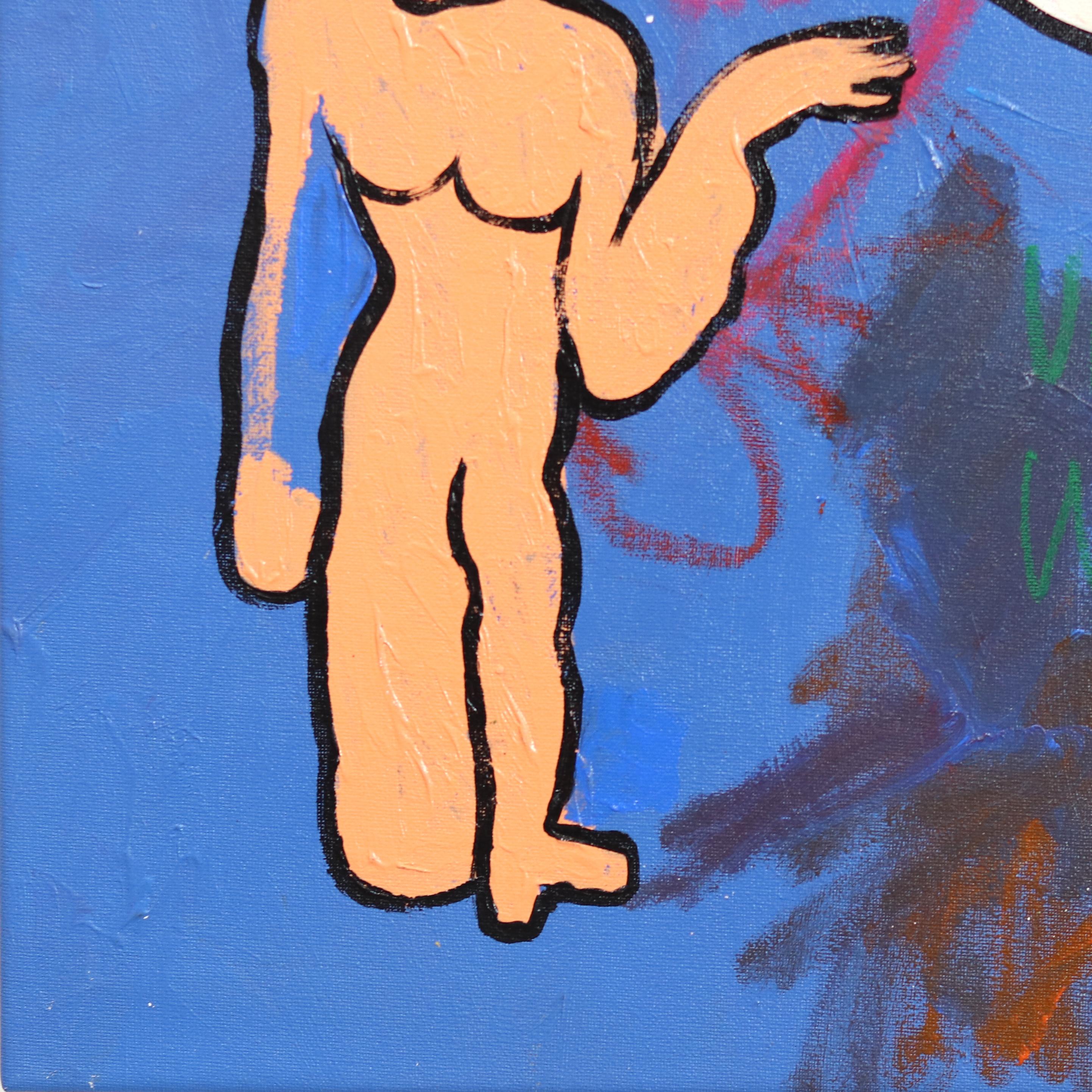Vida subterránea  -  Pintura figurativa abstracta de colores en venta 2
