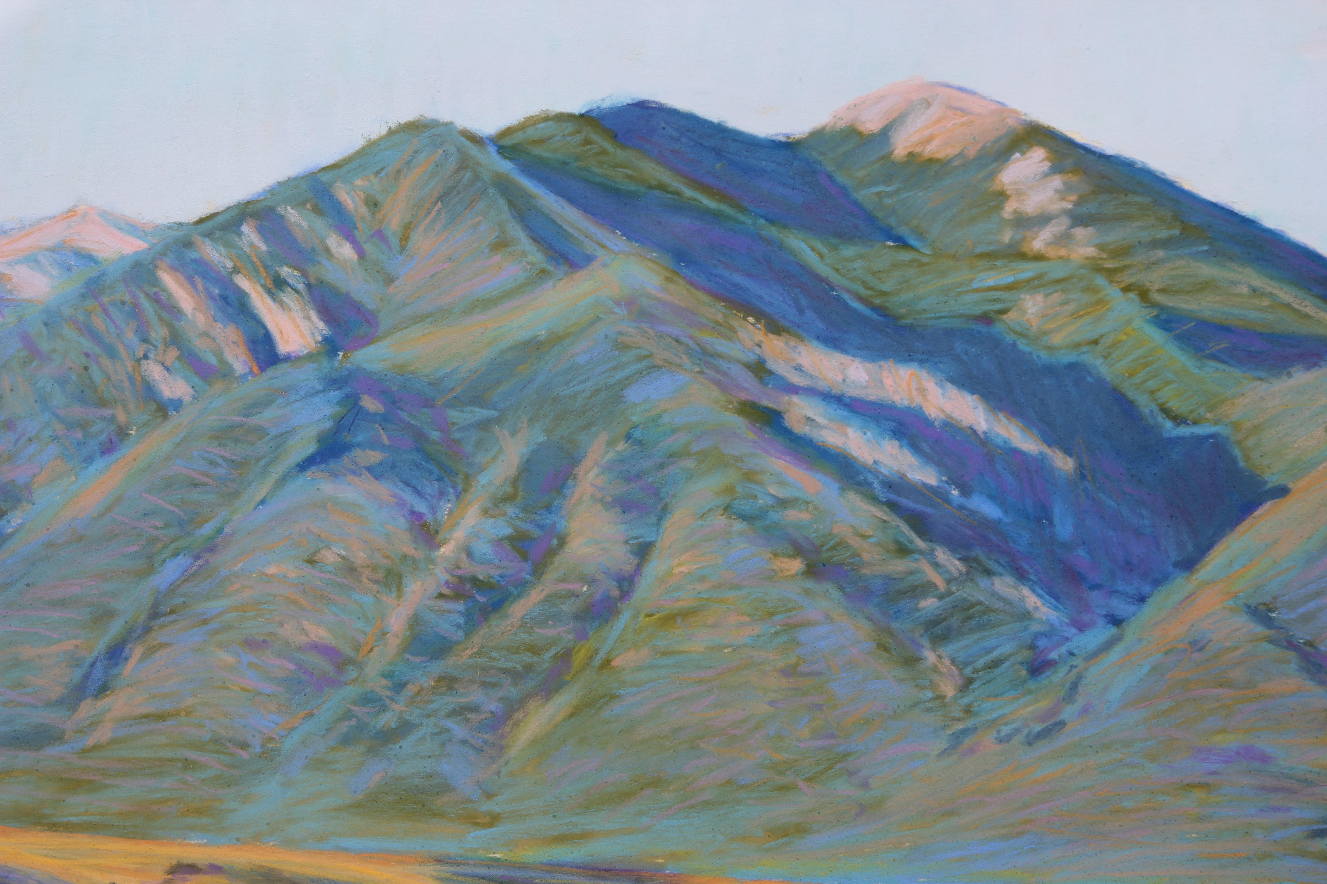 Naturalistic Pastel New Mexican Mountain Landscape - Painting by Valerie Graves