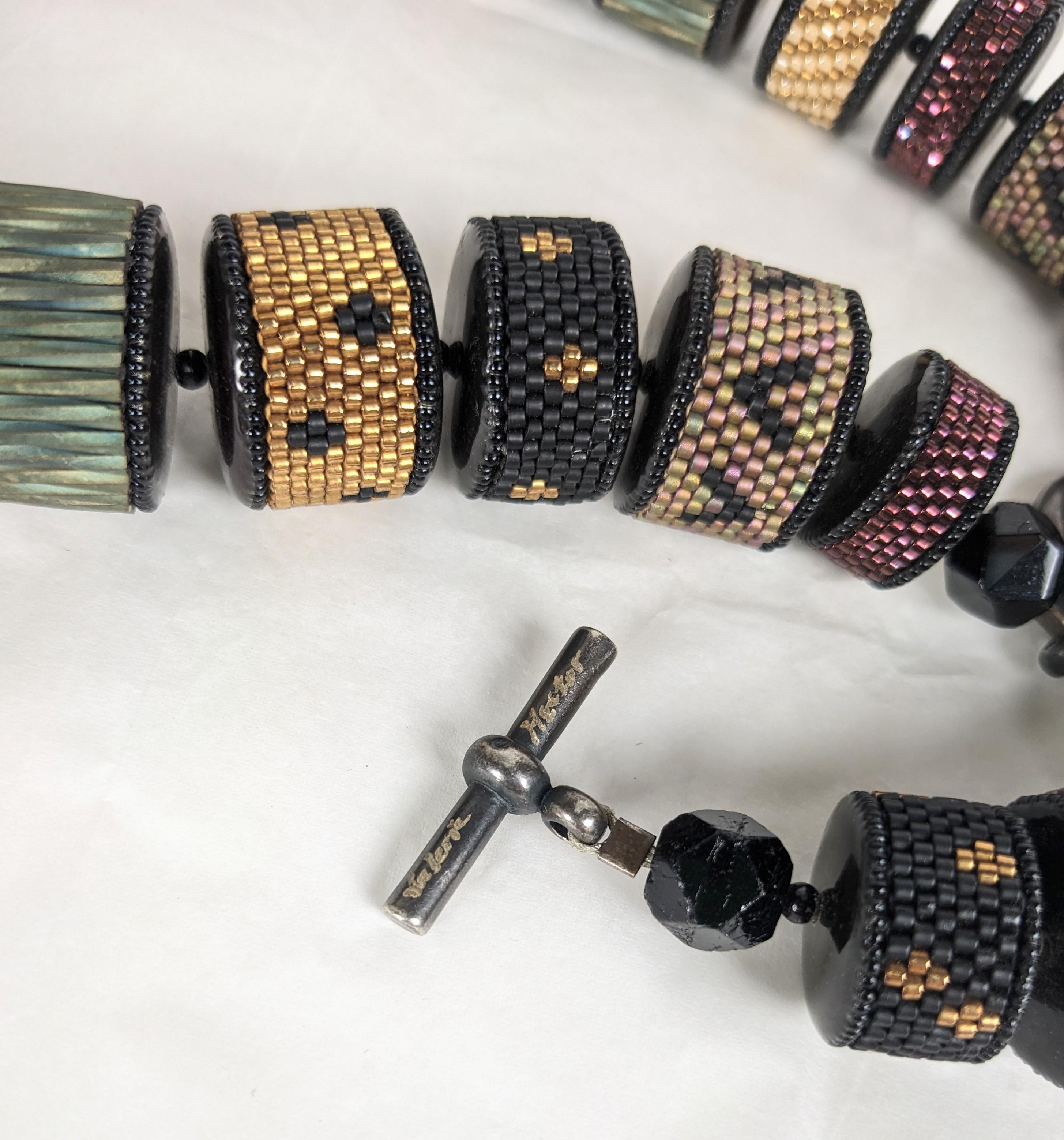 Valerie Hector Hand Beaded Artisanal Necklace For Sale 1