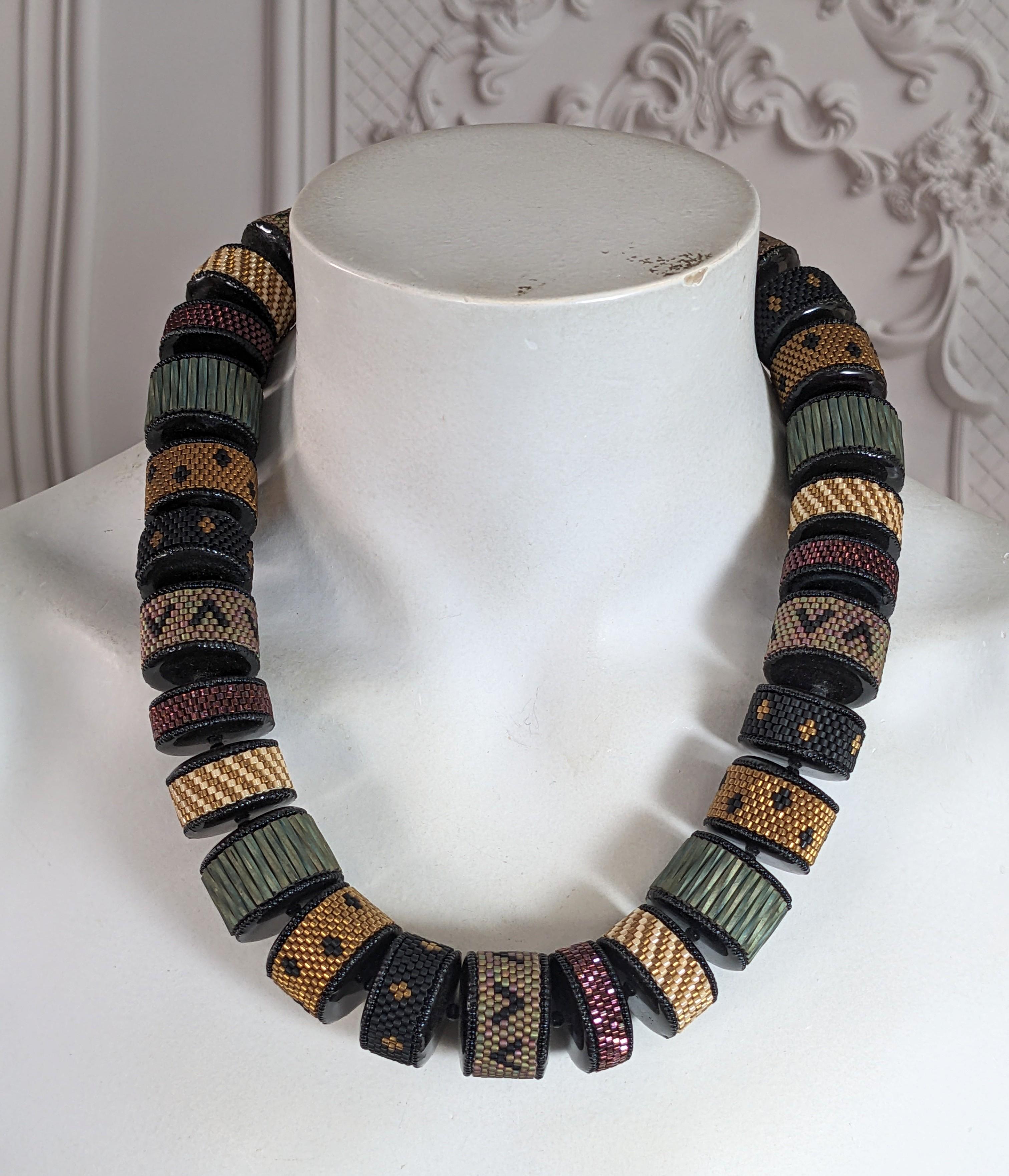 Valerie Hector Hand Beaded Artisanal Necklace For Sale 3